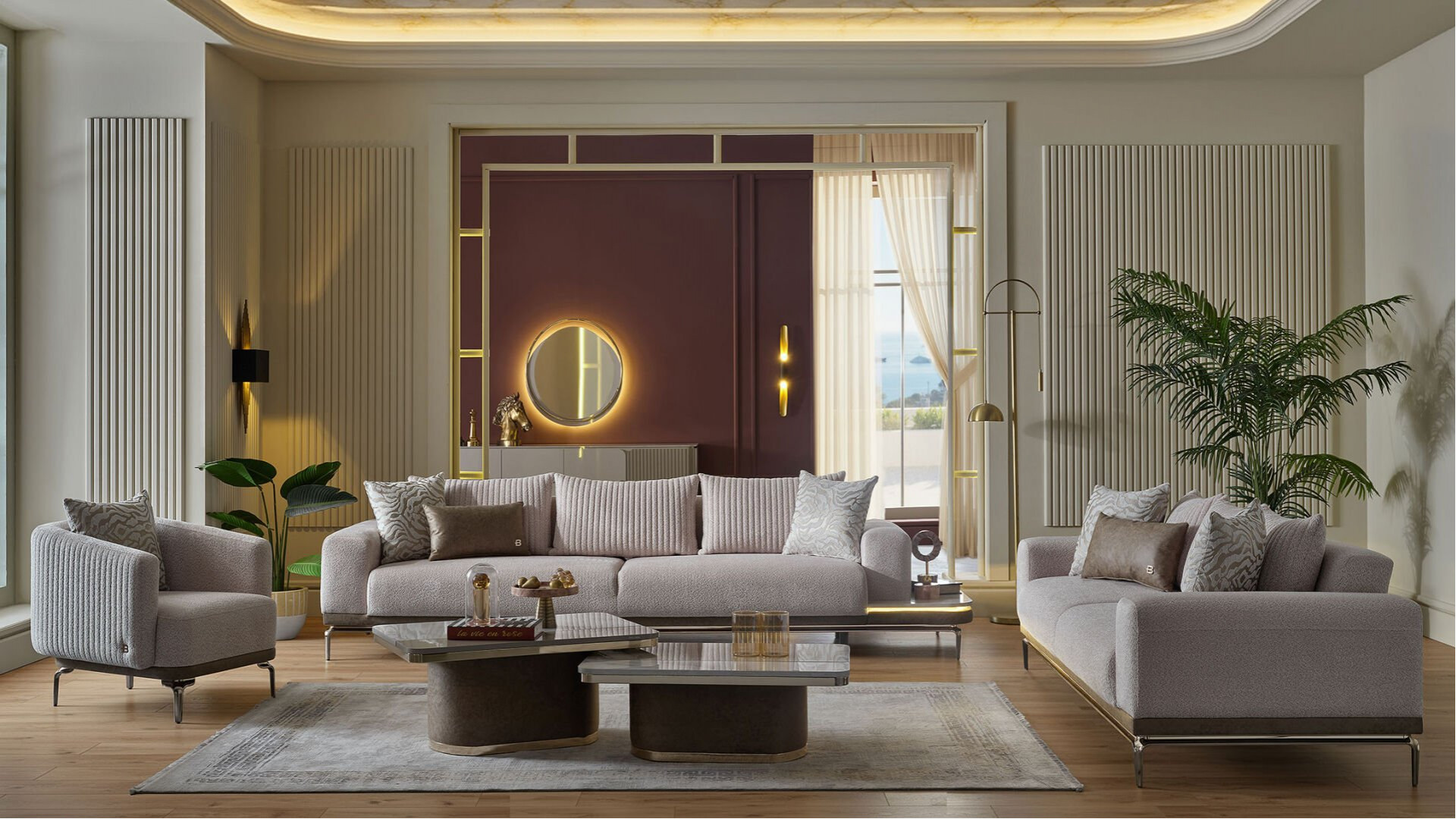 Estella 4er Links Sofa - Creme