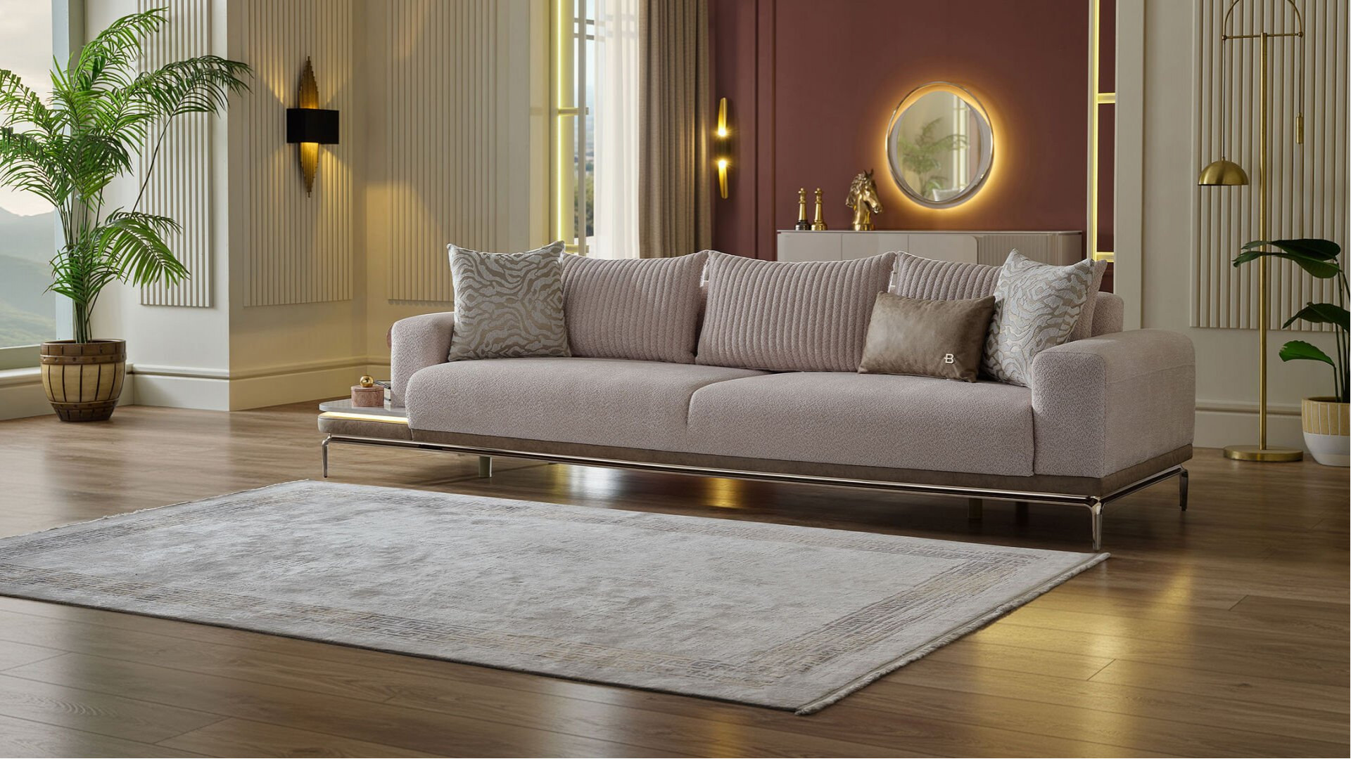 Estella 4er Rechts Sofa - Creme