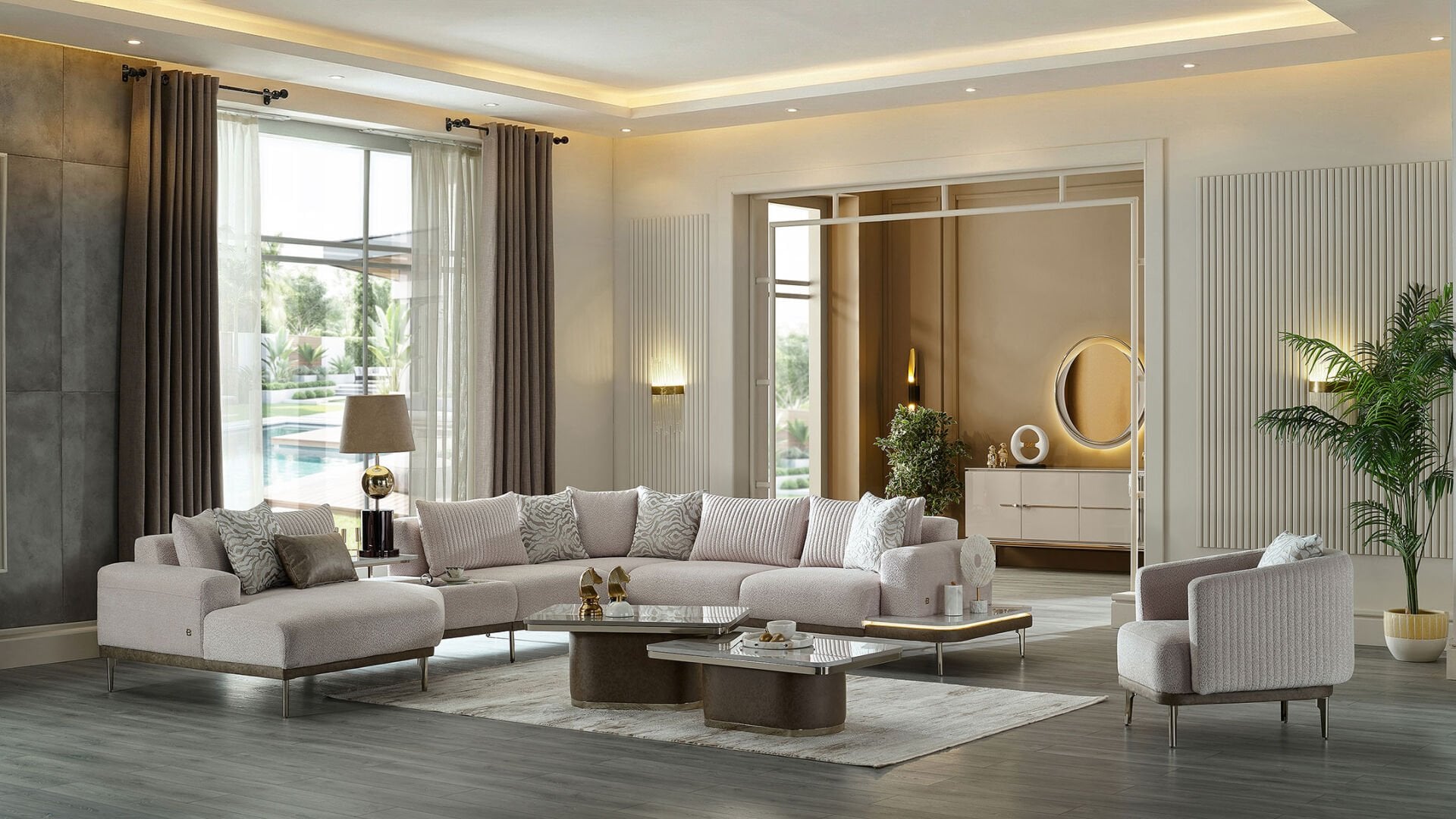 Estella Wohnlandschaft Modular - Creme