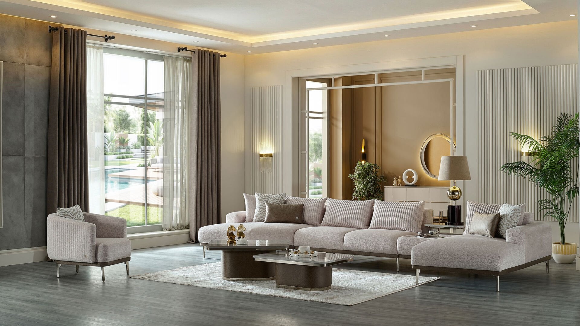 Estella Wohnlandschaft Modular - Creme