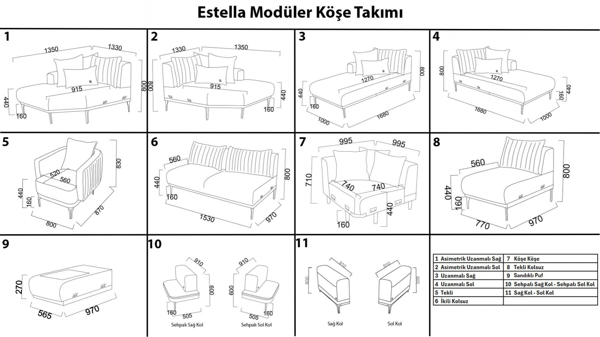 Estella Wohnlandschaft Modular - Creme