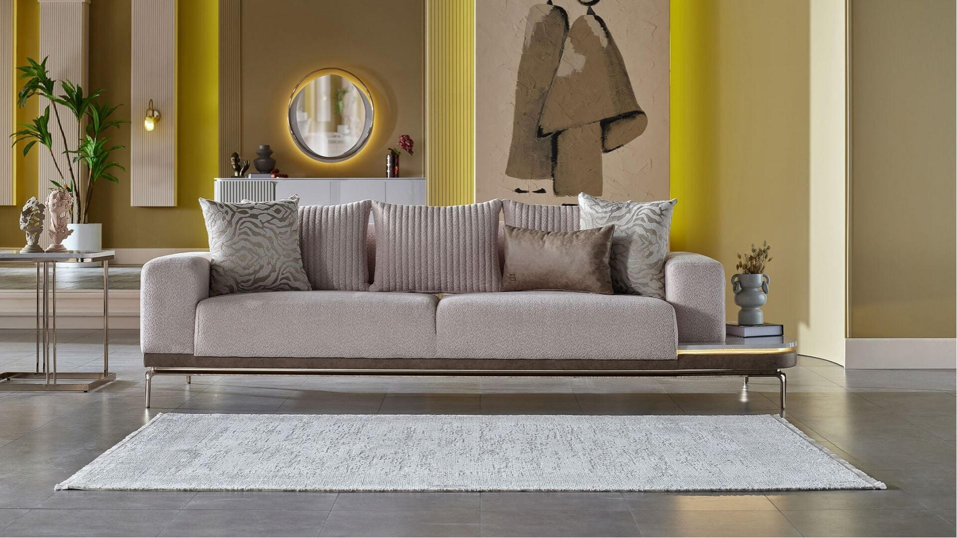 Estella 3er Links Sofa - Creme