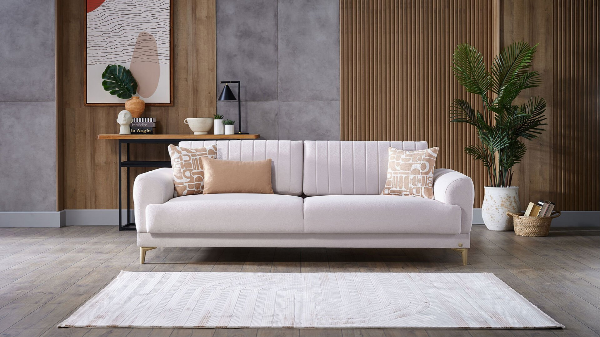 Fiero 3er-Sofa - Beige