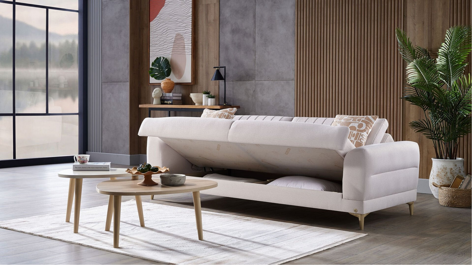 Fiero 3er-Sofa - Beige