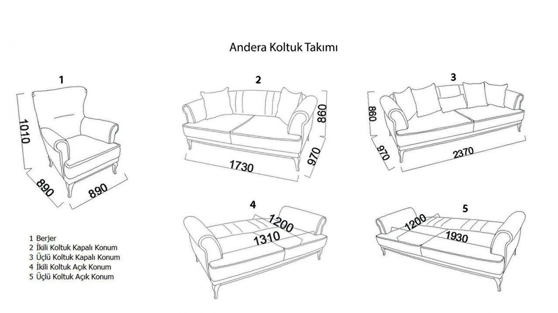 Andera 2er-Sofa