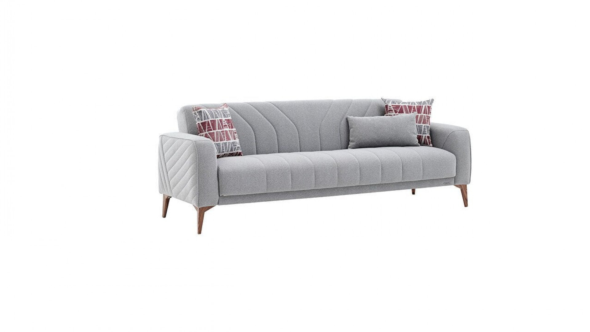 Mathias 3er-Sofa - Bordeaux-Kissen