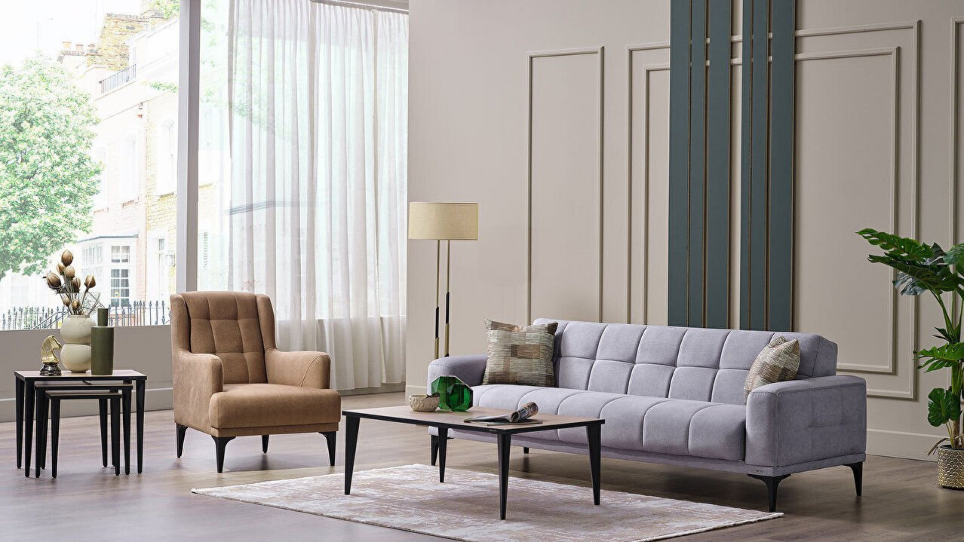 Palermo Sessel - Schwarze Füße