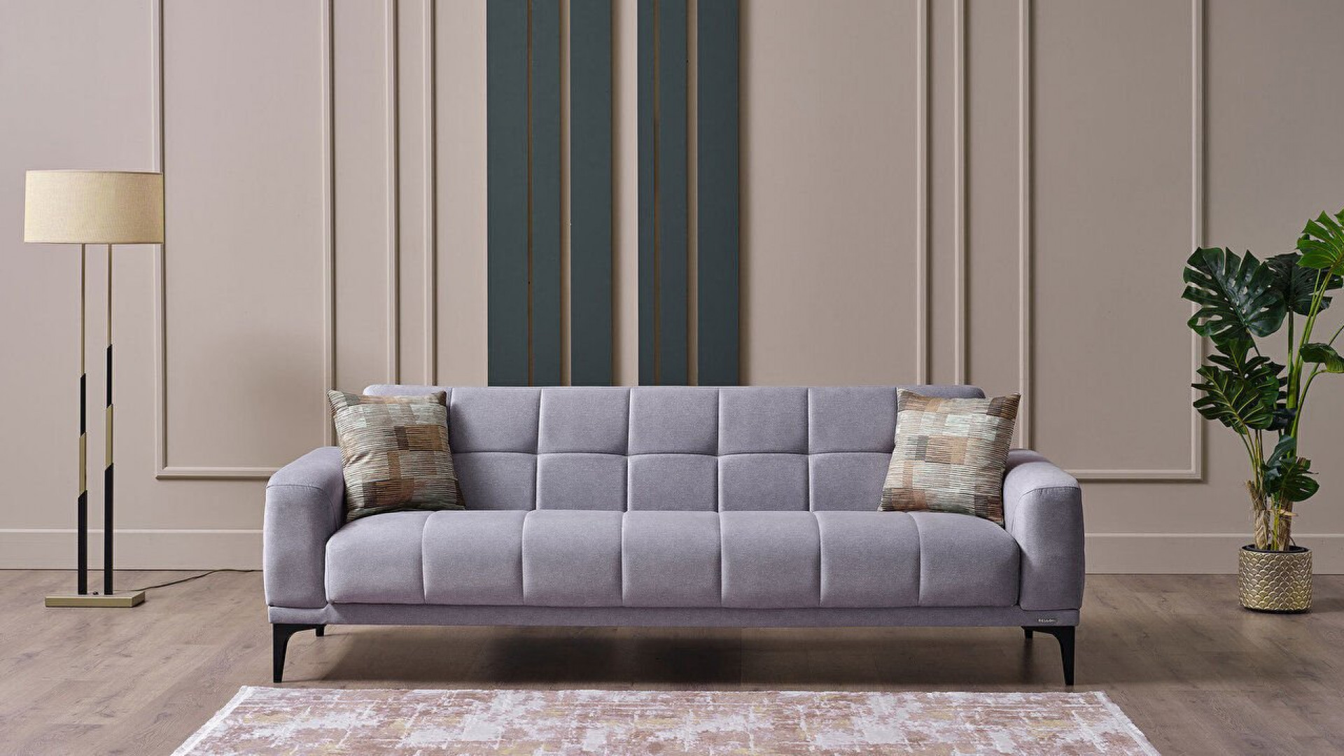 Palermo S 3er-Sofa - Schwarze Füße