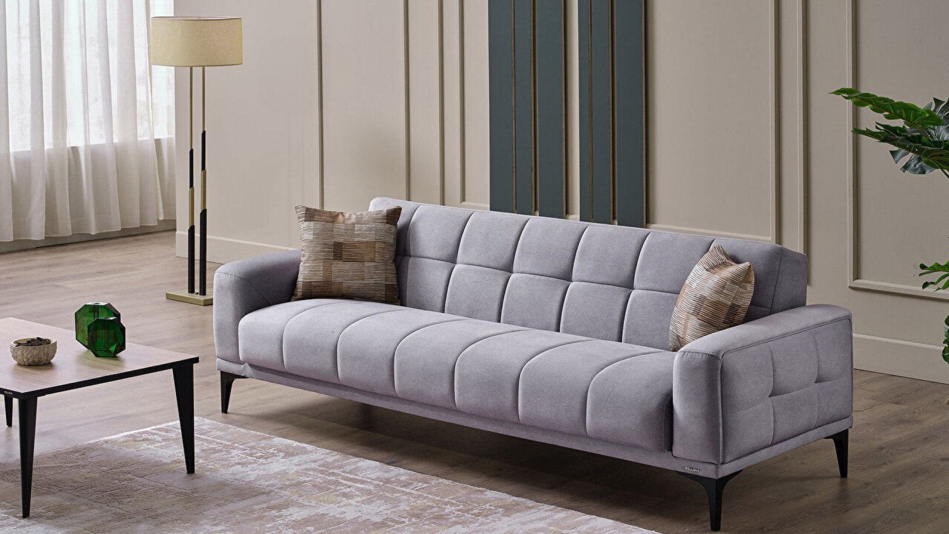 Palermo S 3er-Sofa - Schwarze Füße