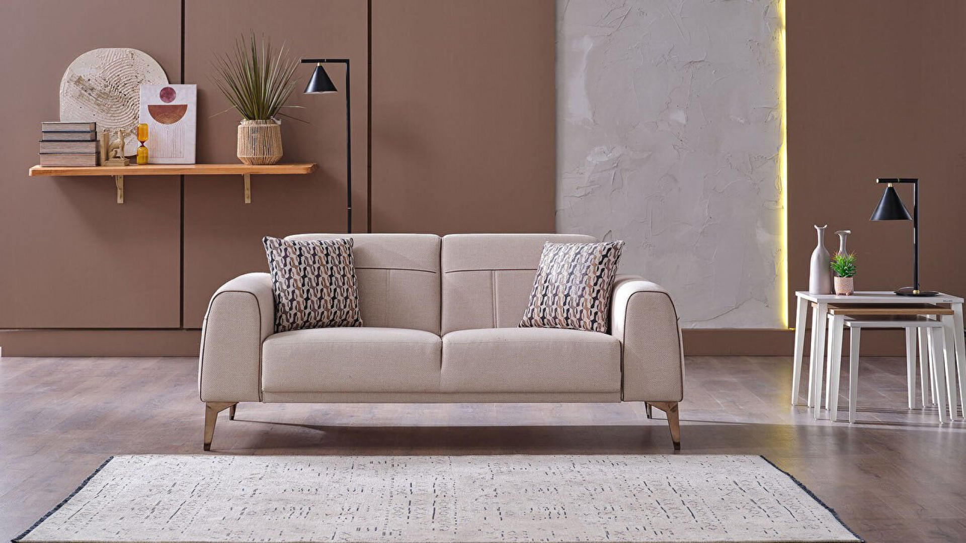 Pandora 2er-Sofa - Creme