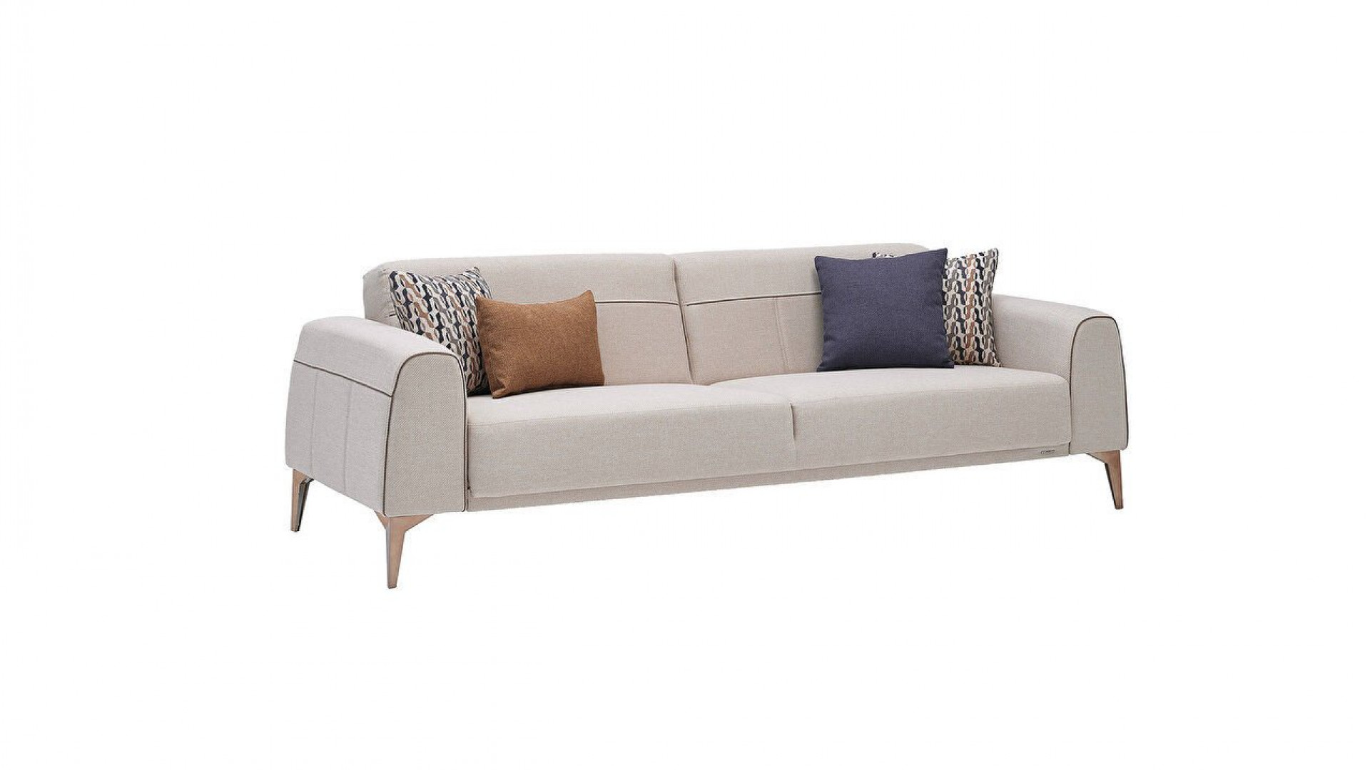 Pandora 3er-Sofa - Senfgelbe Kissen