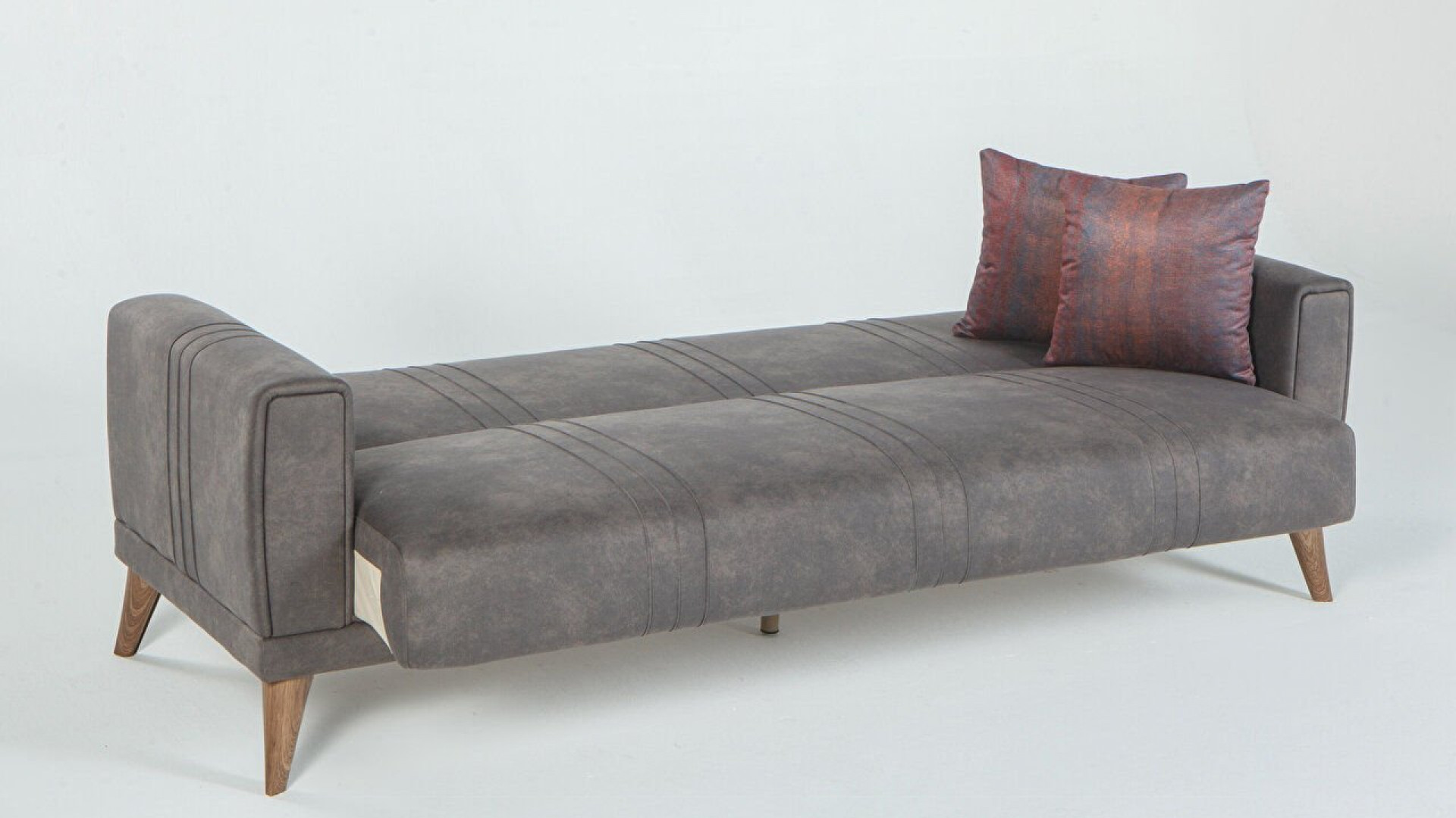 Ruby 3er-Sofa - Ziegelrote Kissen