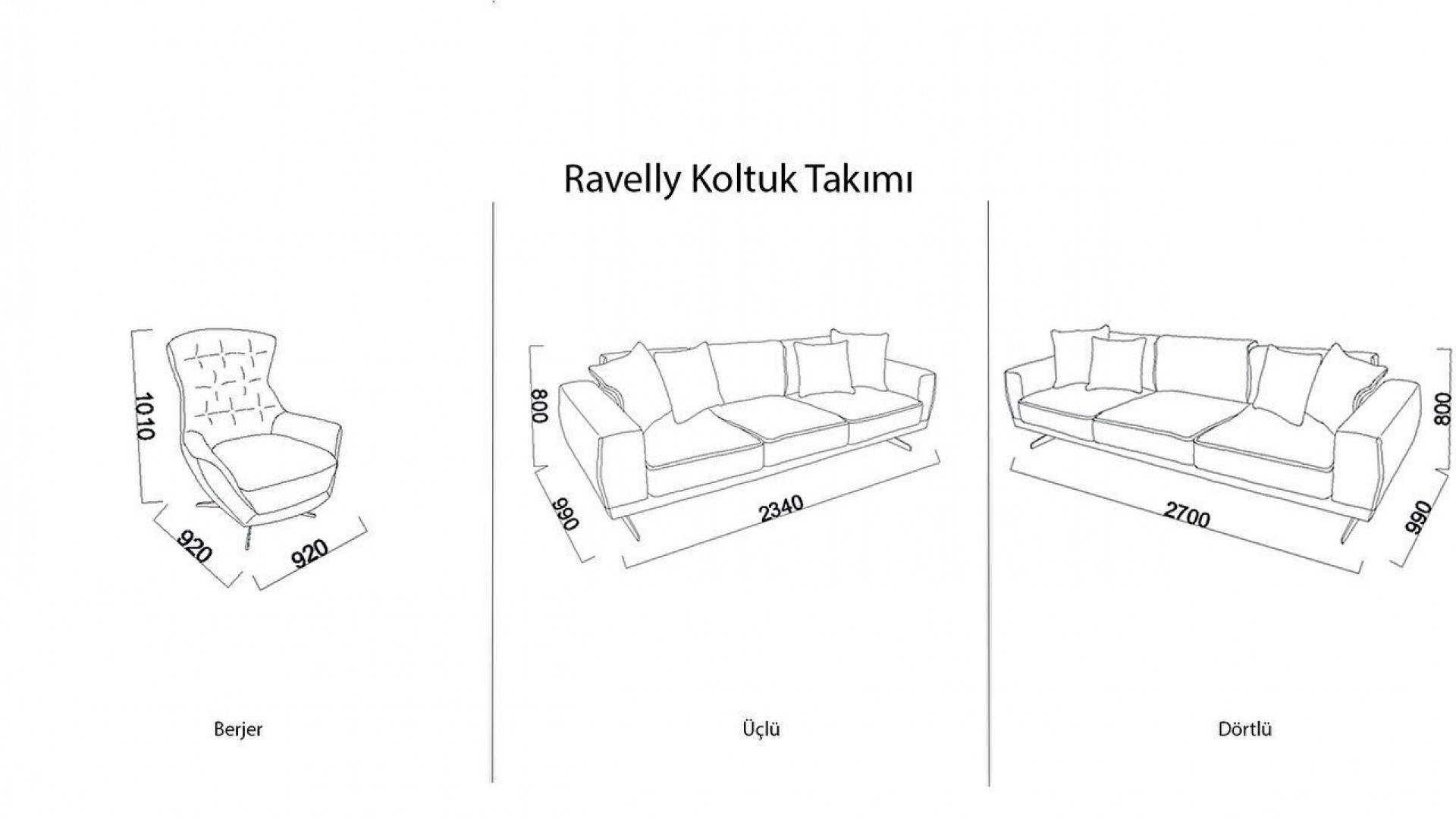 Ravelly 3er-Sofa