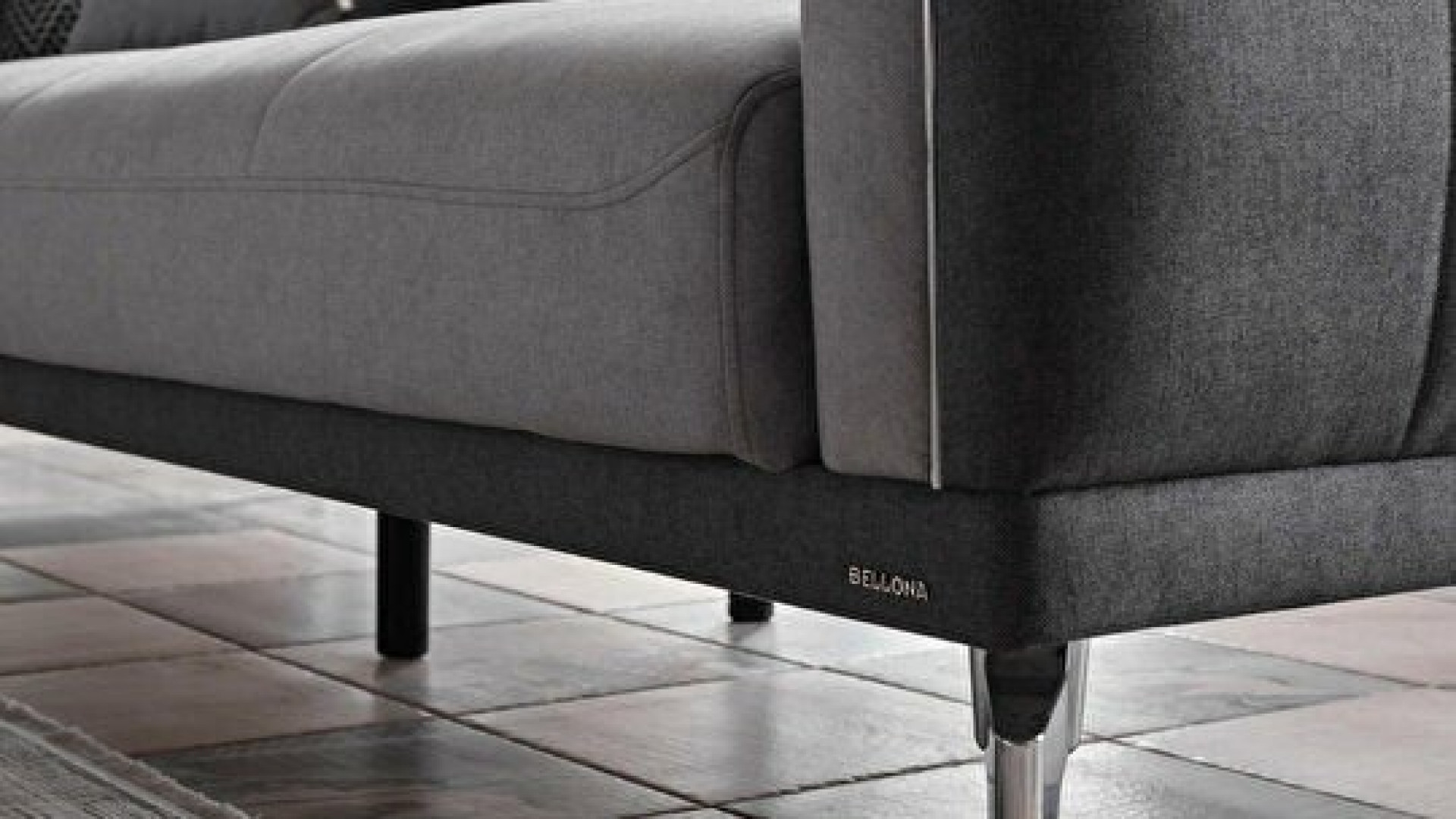 Valens 3er-Sofa - Anthrazit-Kissen