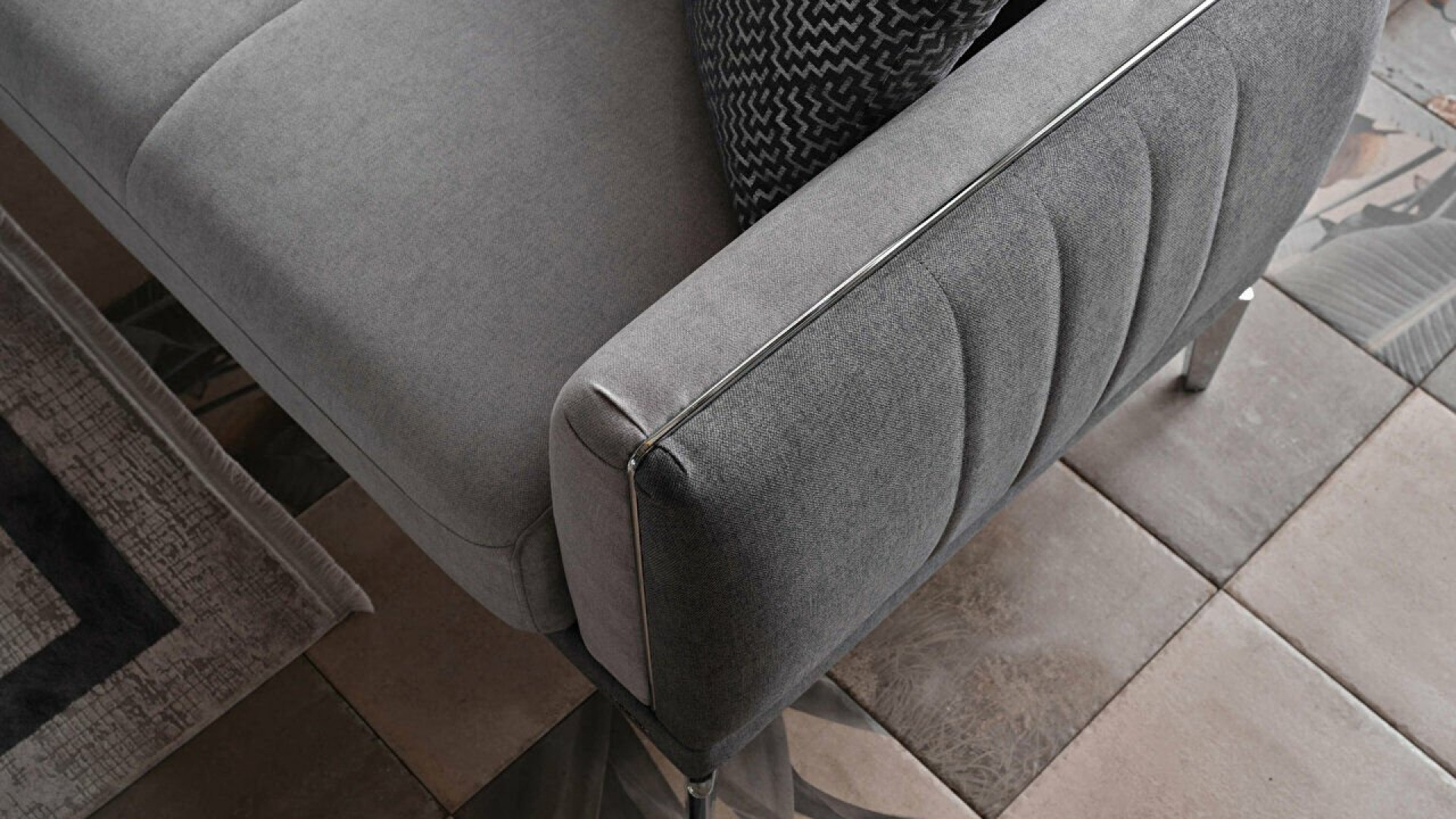 Valens 3er-Sofa - Anthrazit-Kissen