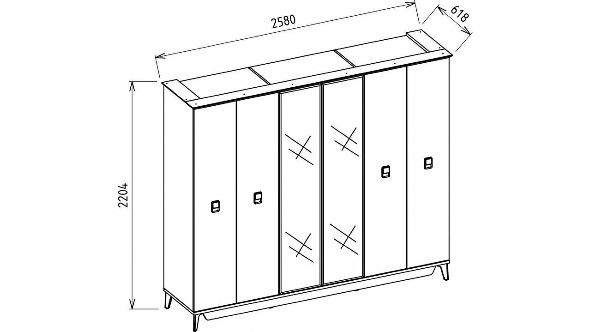Alvis 6-türiger Schrank