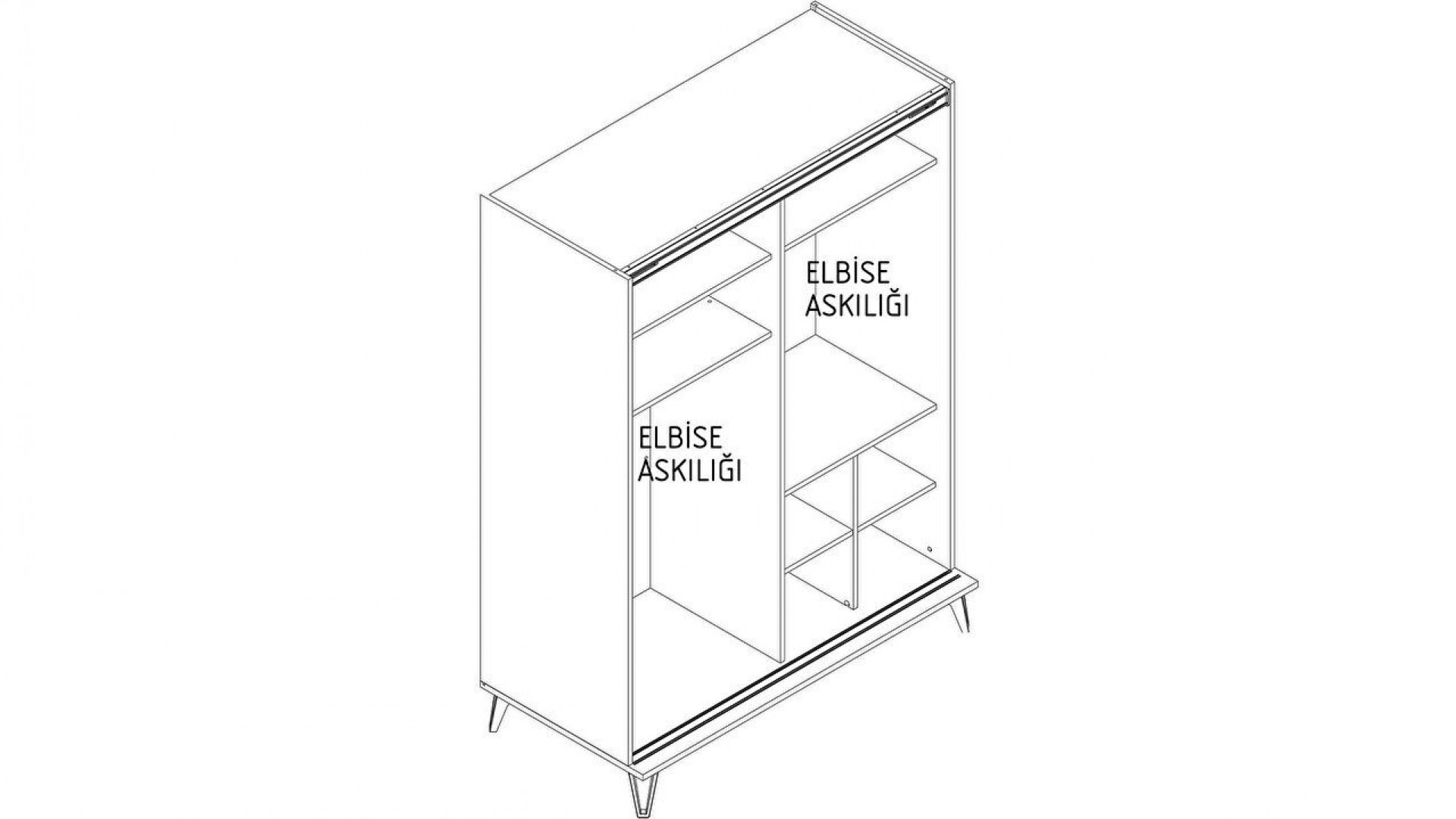 Andera Jugendzimmer Schiebetür-Kleiderschrank