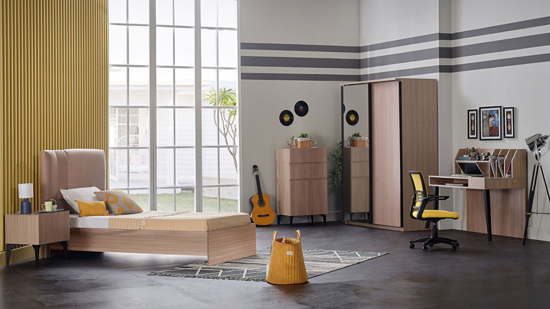 Arles Jugendzimmer Schiebetür-Kleiderschrank