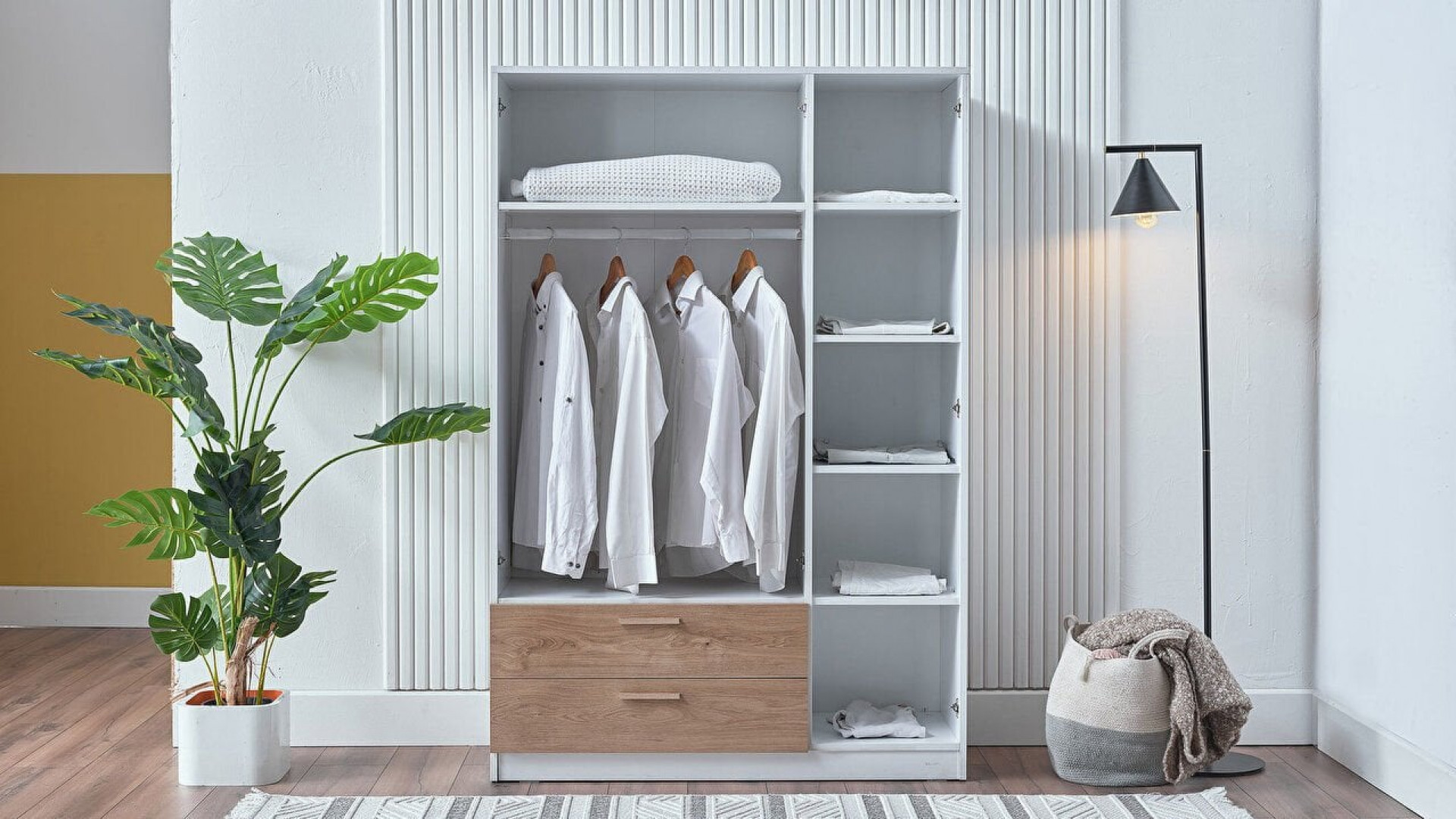 Carlo 3-türiger Kleiderschrank - Eiche