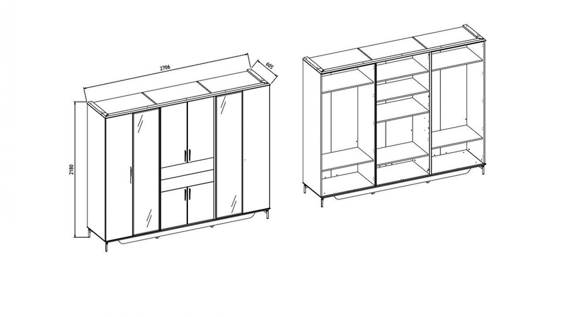 Havana 6-türiger Schrank