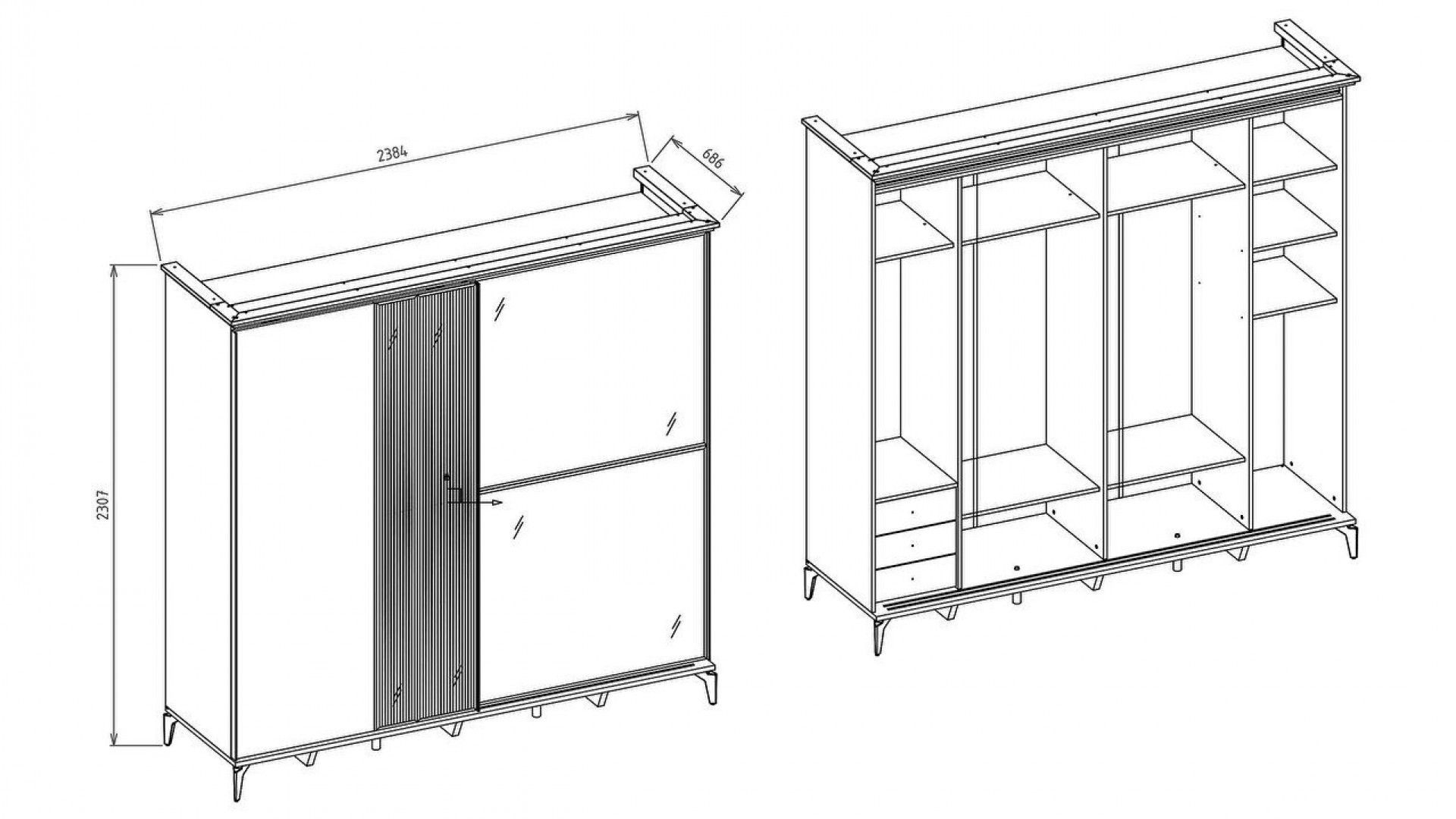 Loretto Schwebetürenschrank