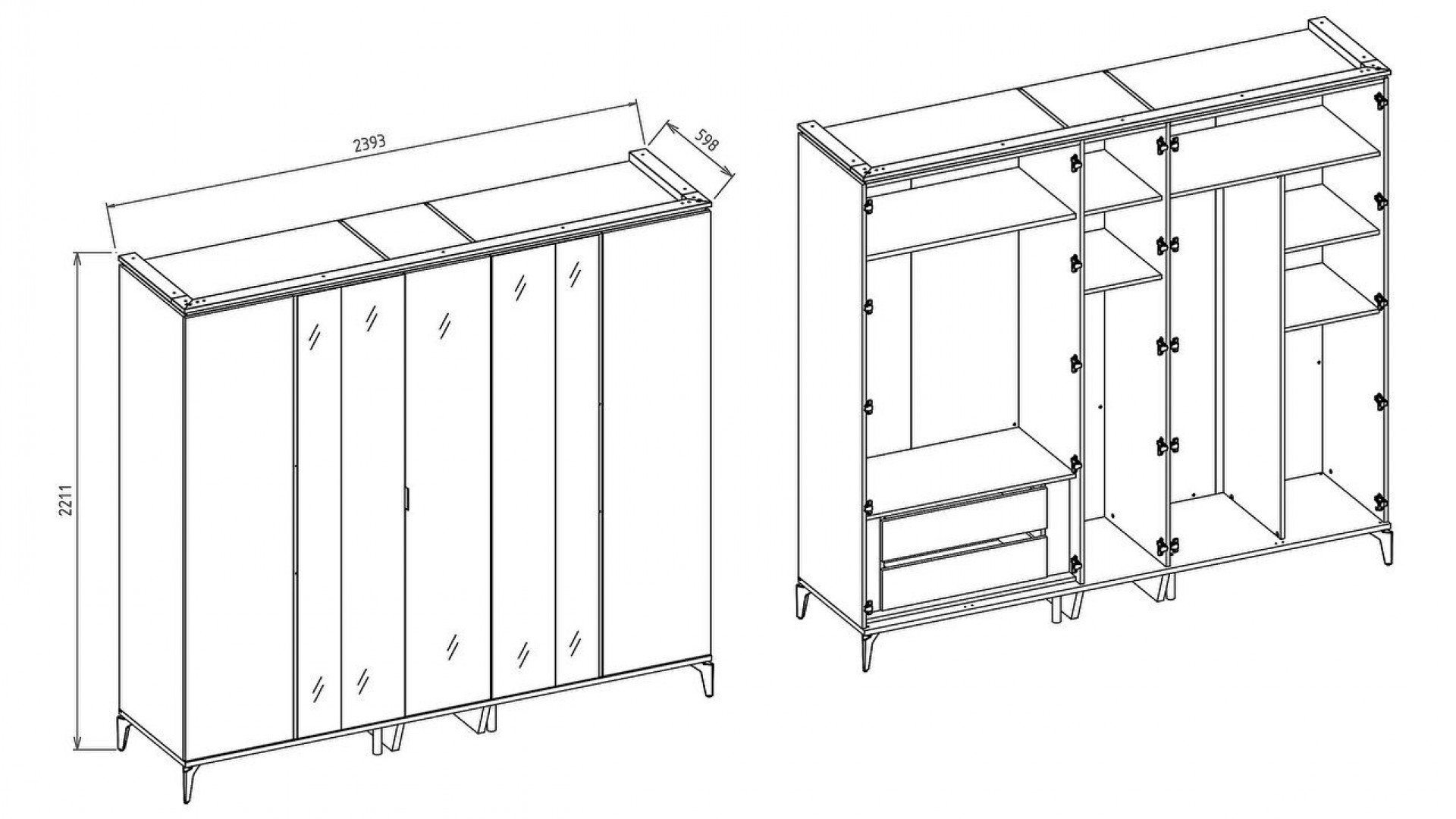 Loretto 5-türiger Schrank
