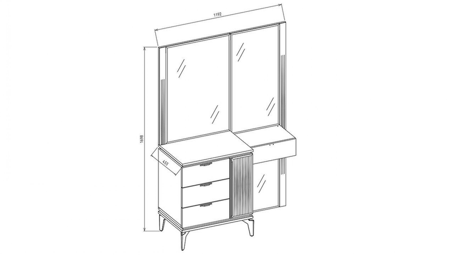 Loretto Schminktisch mit Spiegel