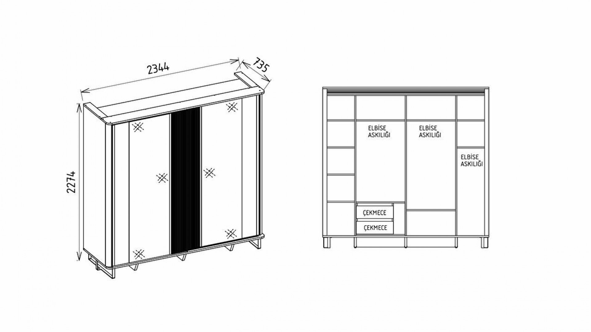 Mirante Schwebetürenschrank