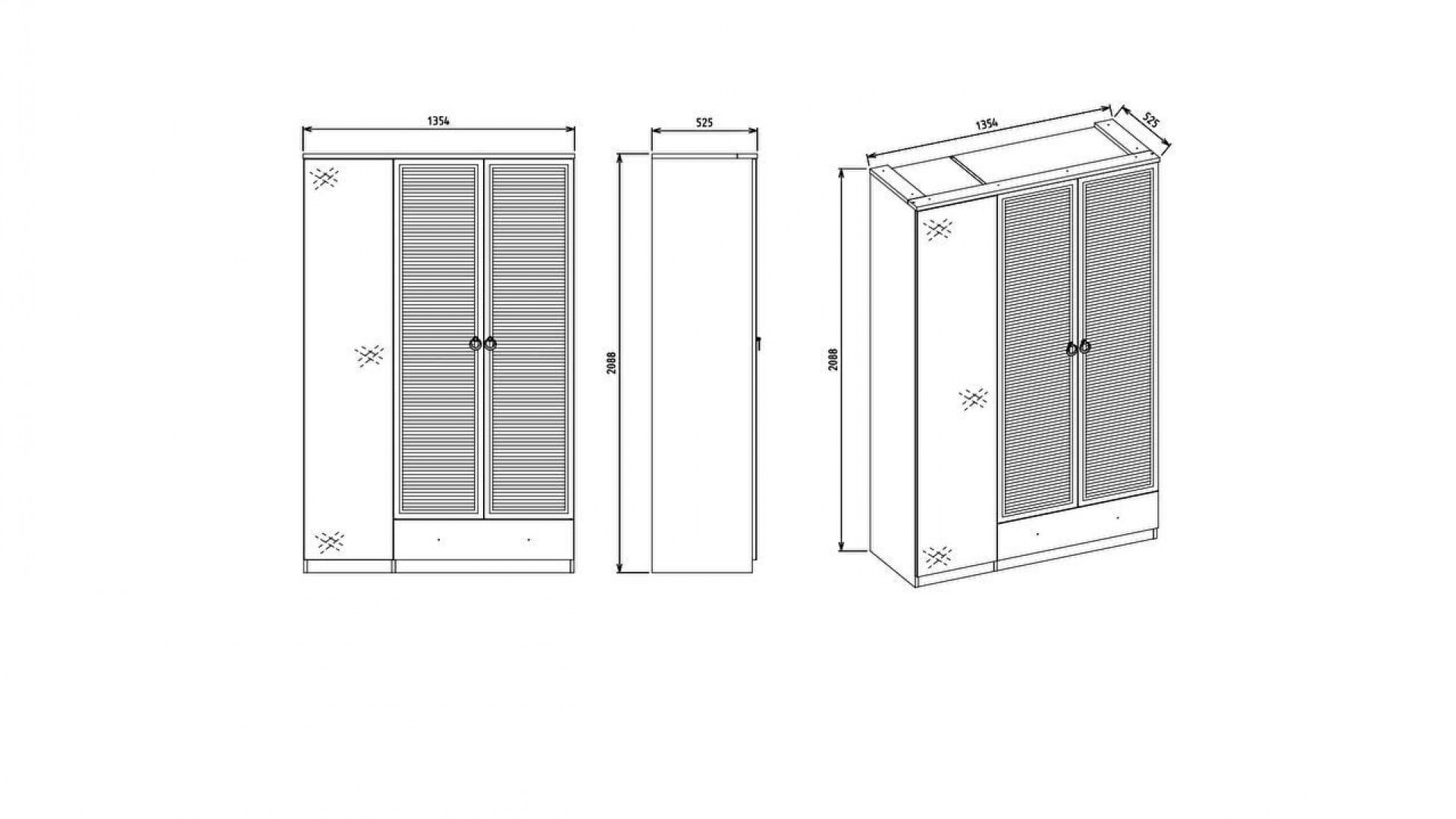 Majer 3-türiger Kleiderschrank