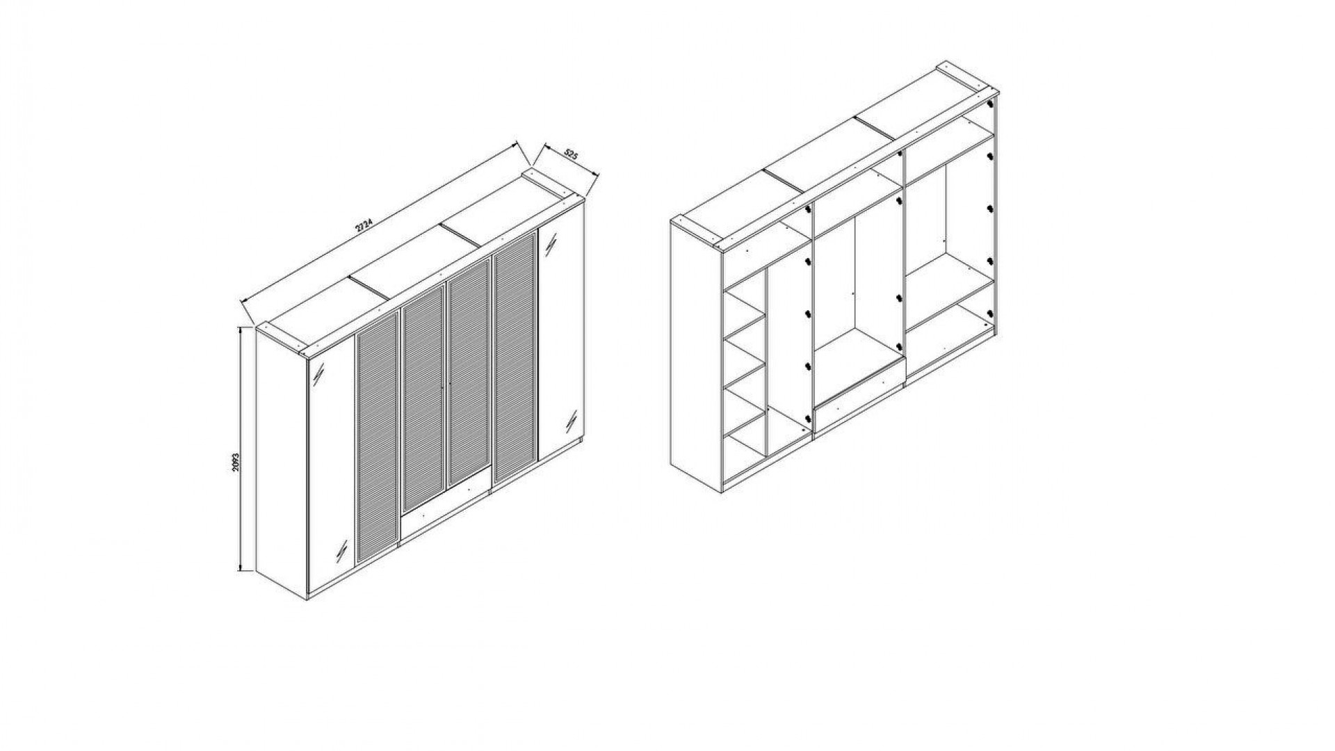 Majer 6-türiger Schrank