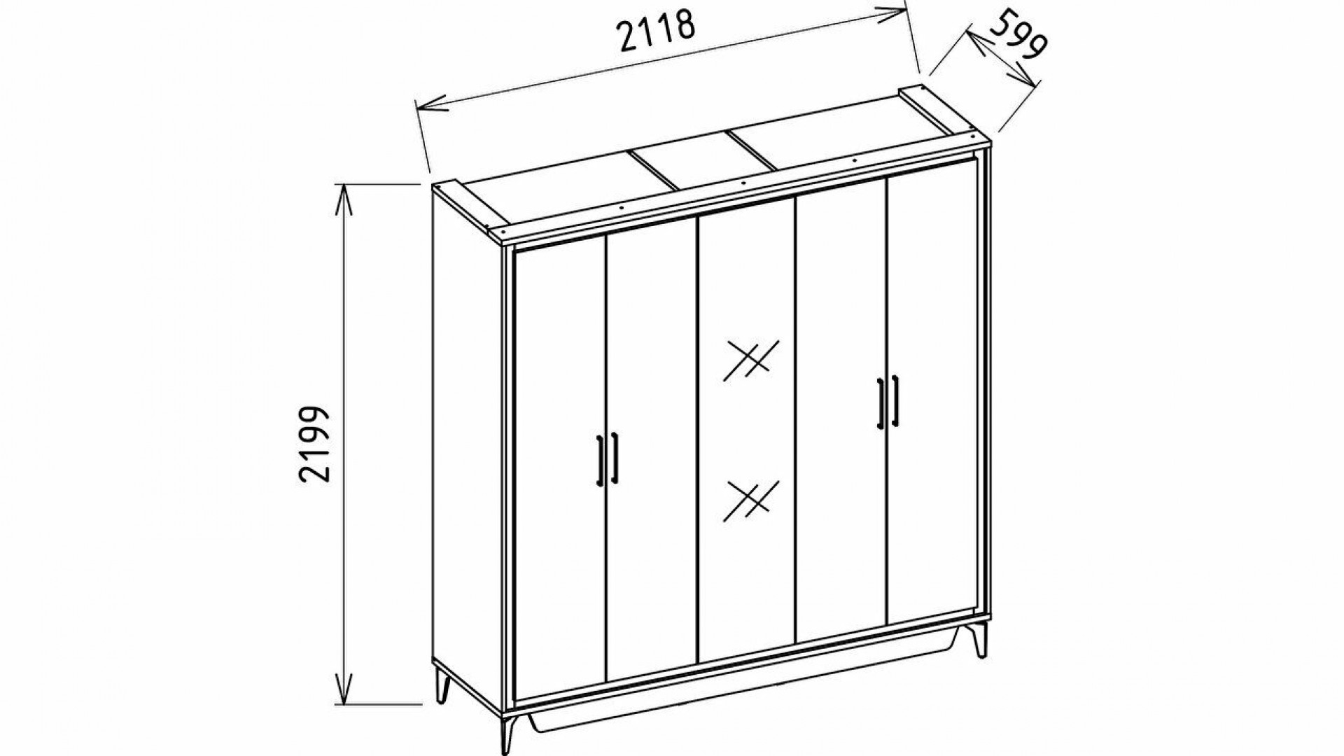 Monaco 5-türiger Schrank