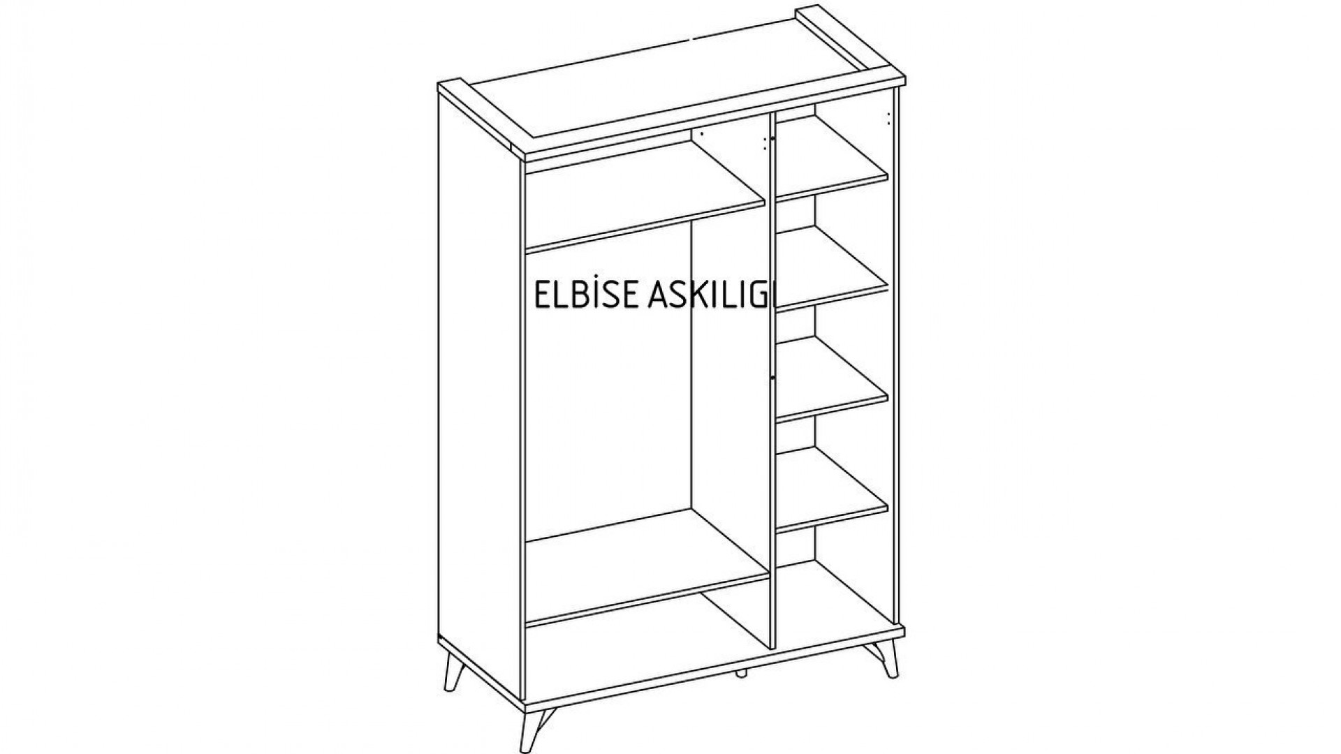 Mavenna 3-türiger Kleiderschrank