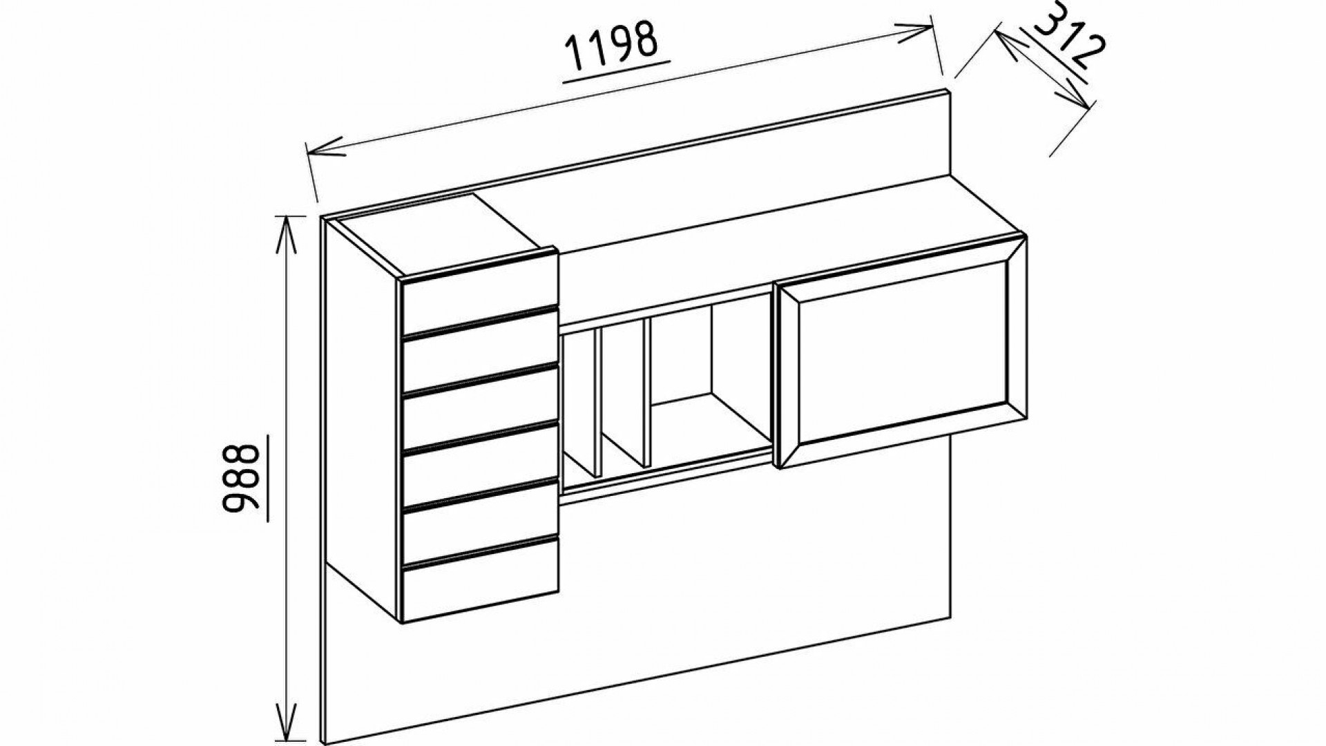 Mavenna Schreibtisch-Oberregal