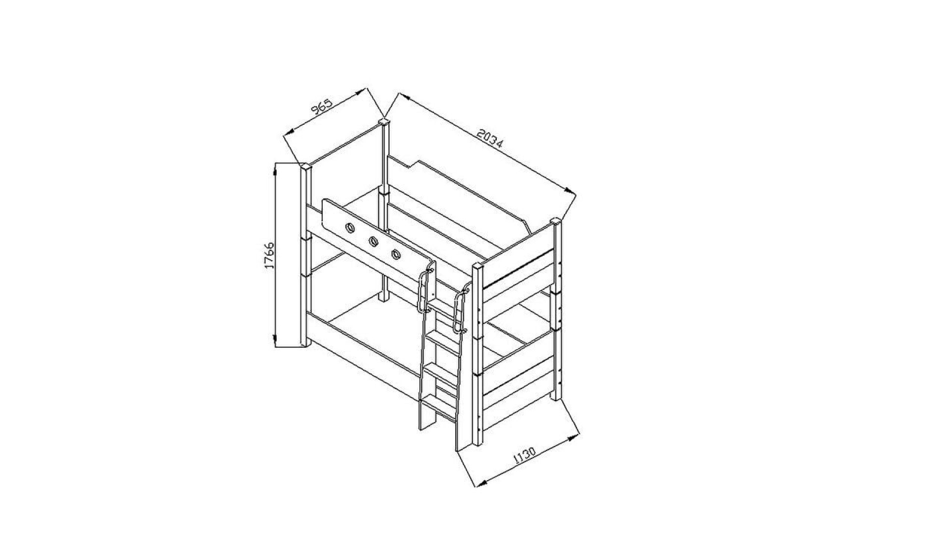 Portivo v2 Etagenbett 90x190