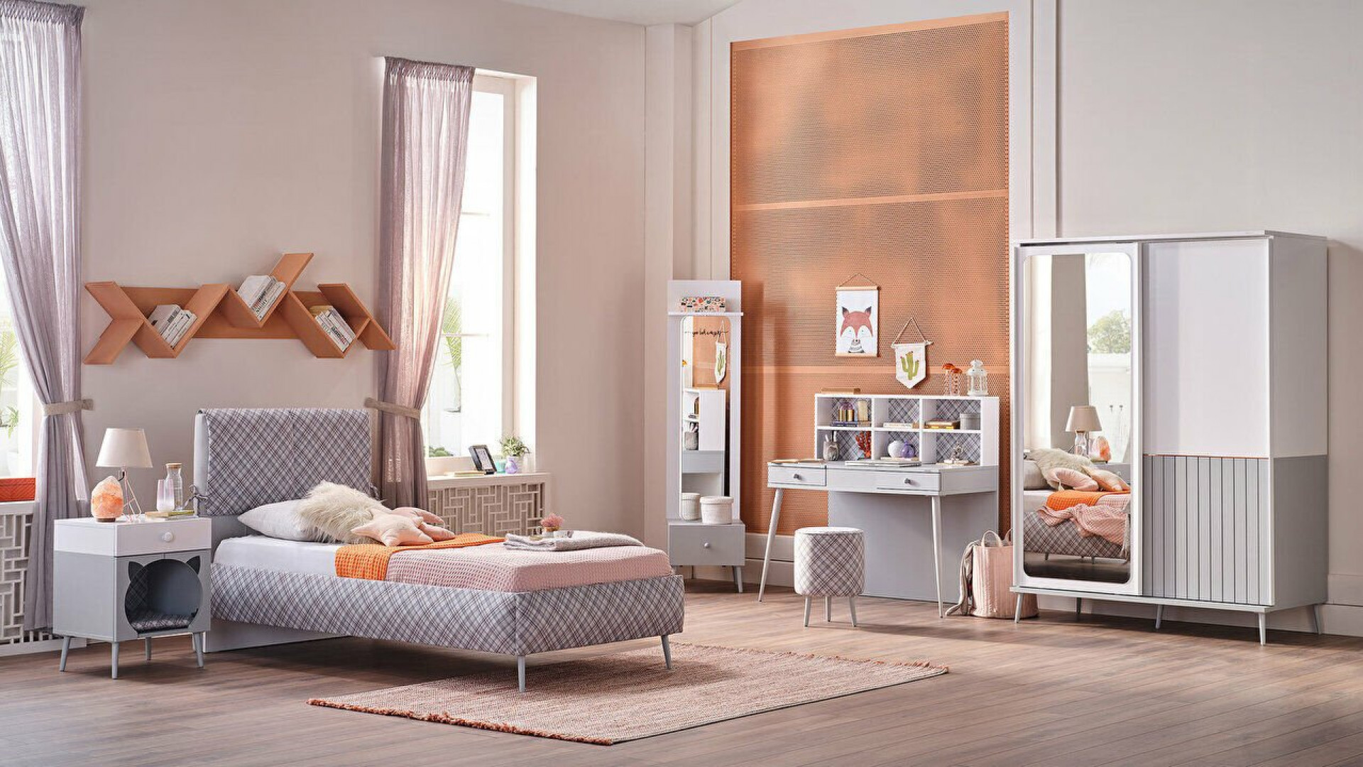 Selina Jugendzimmer Schiebetür-Kleiderschrank