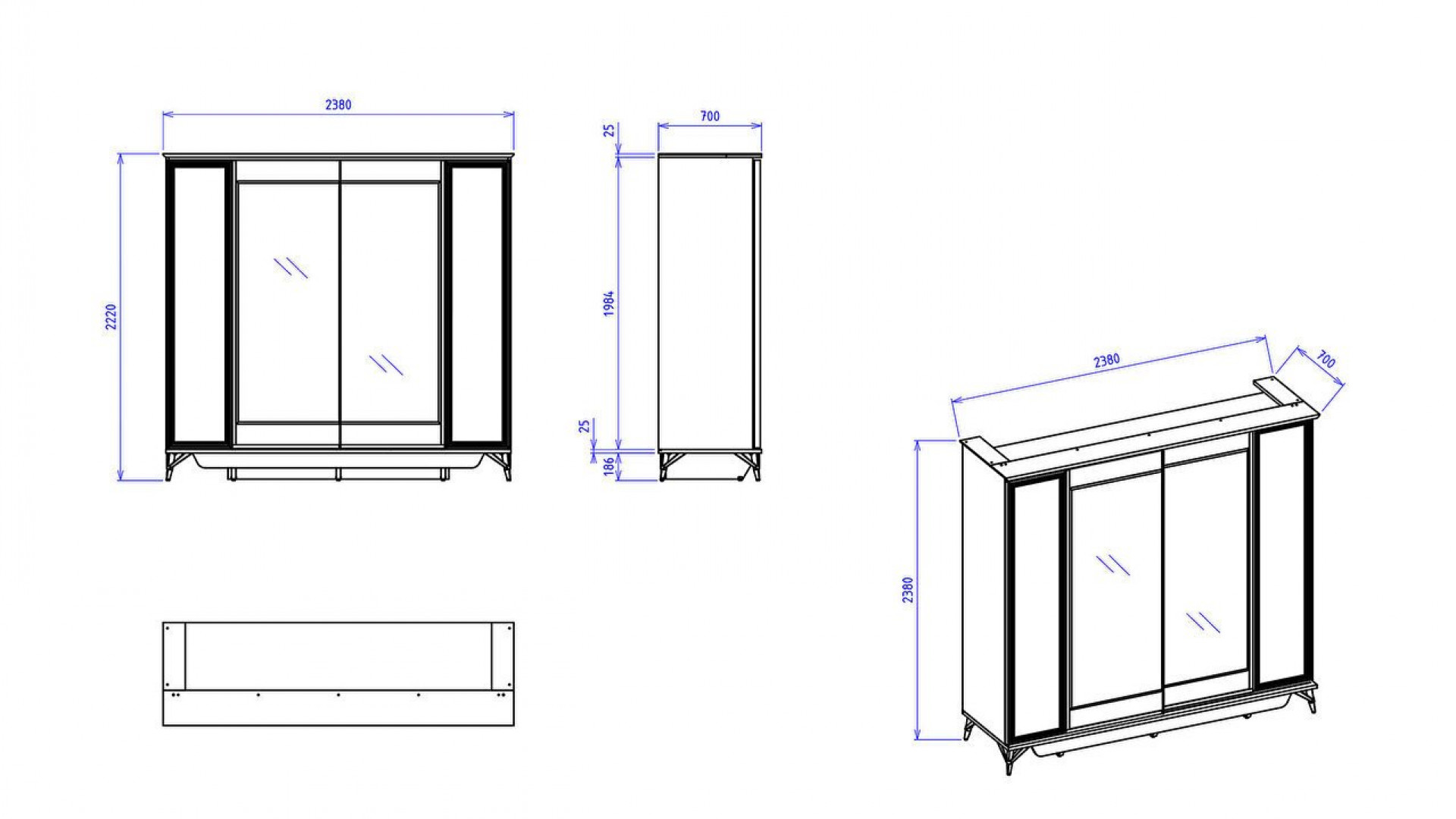 Valencia Schwebetürenschrank