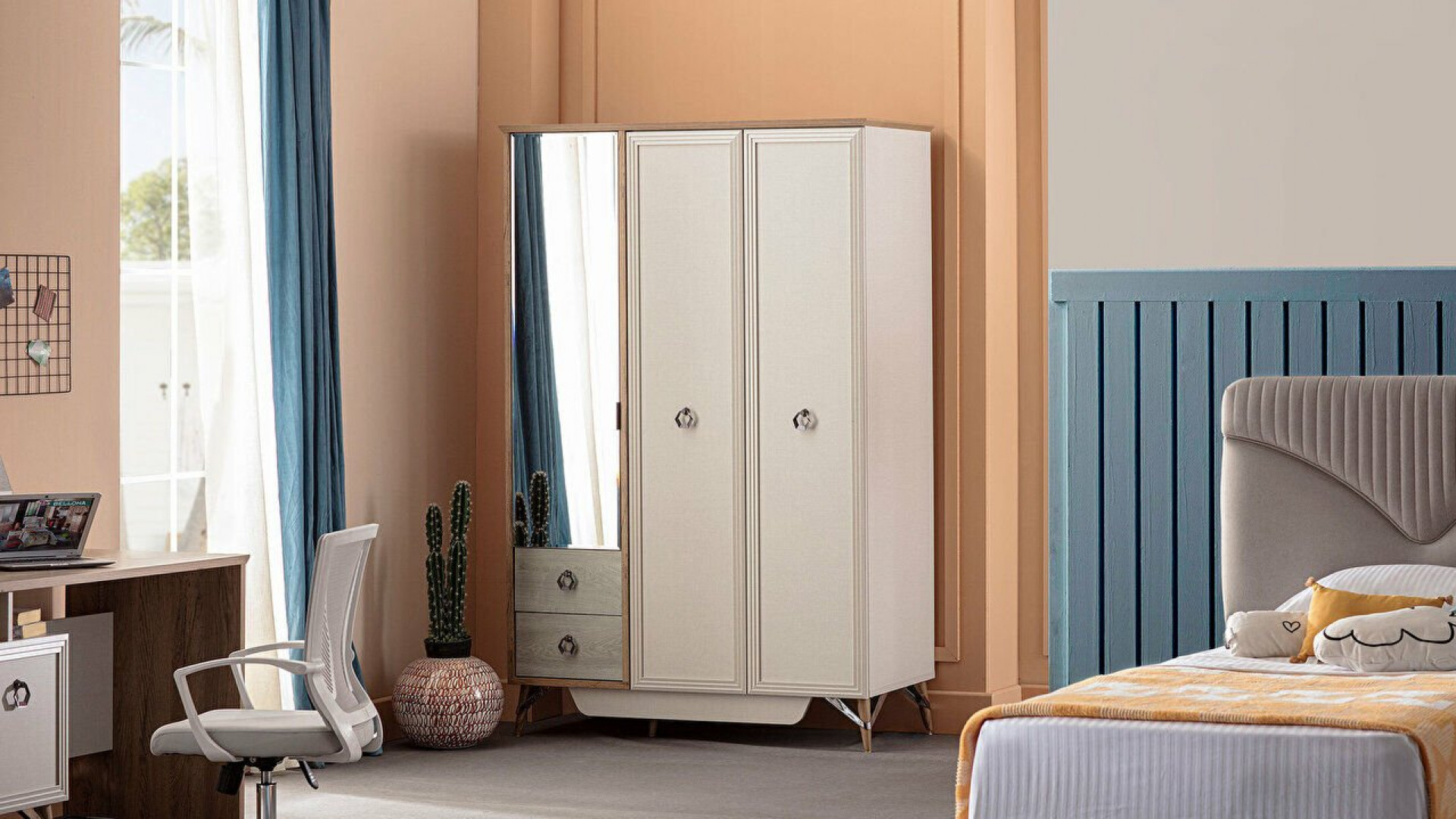 Valencia Jugendzimmer 3-türiger Kleiderschrank
