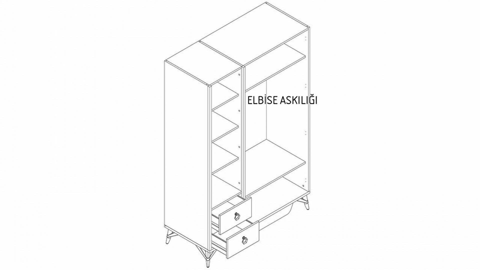 Valencia Jugendzimmer 3-türiger Kleiderschrank