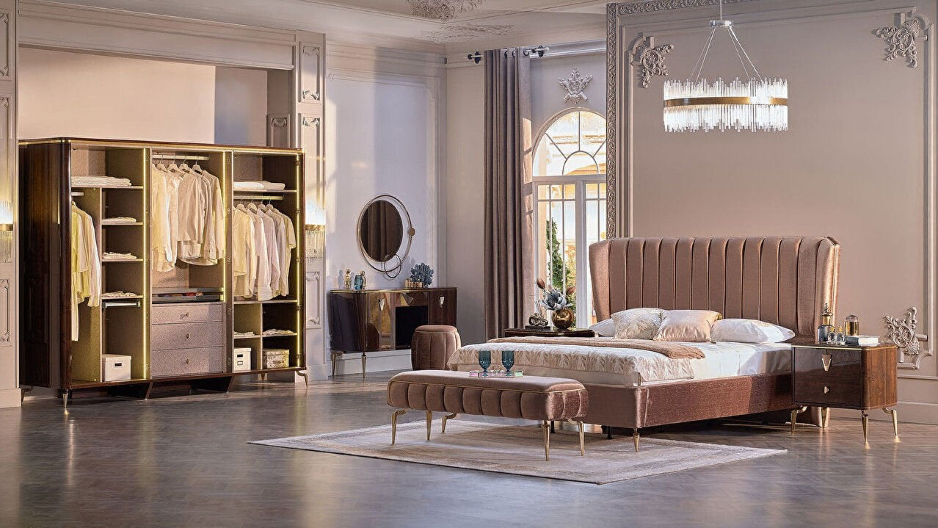 Plaza Schlafzimmer-Set Nuss