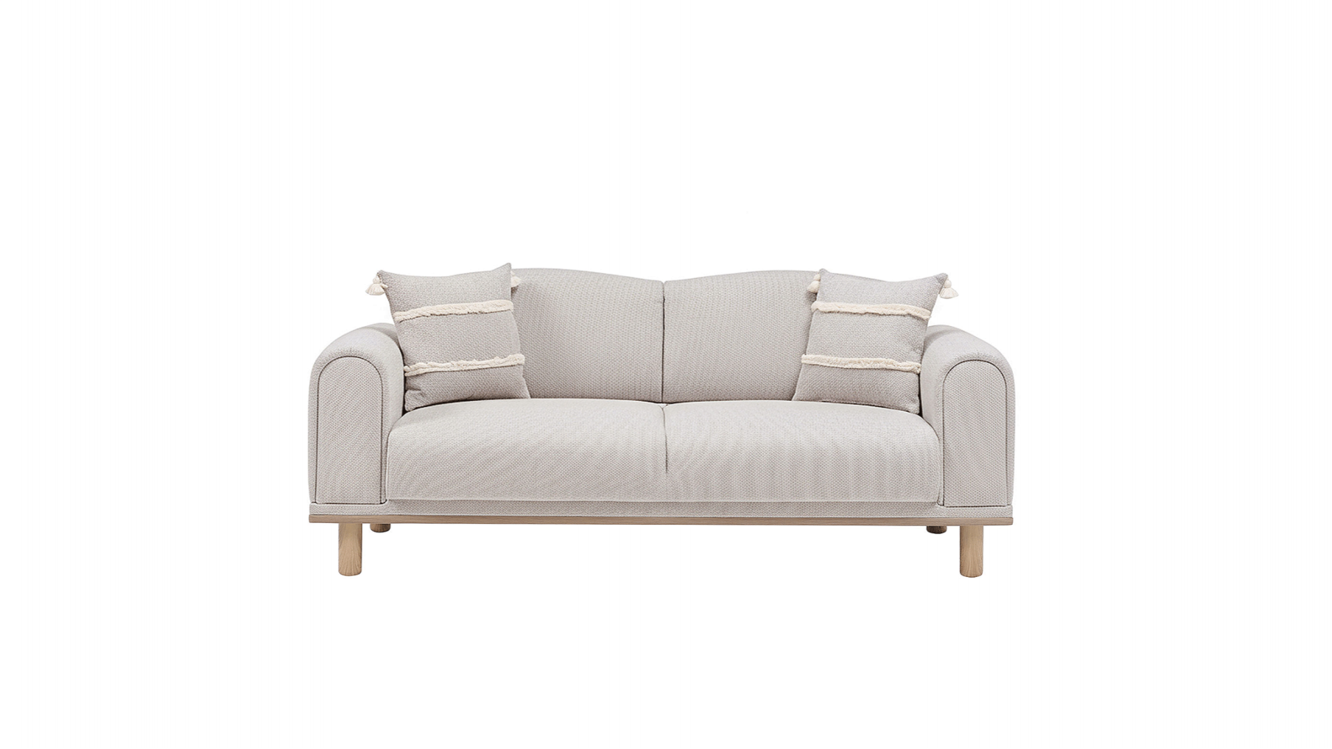 Boheems 2er-Sofa - Creme