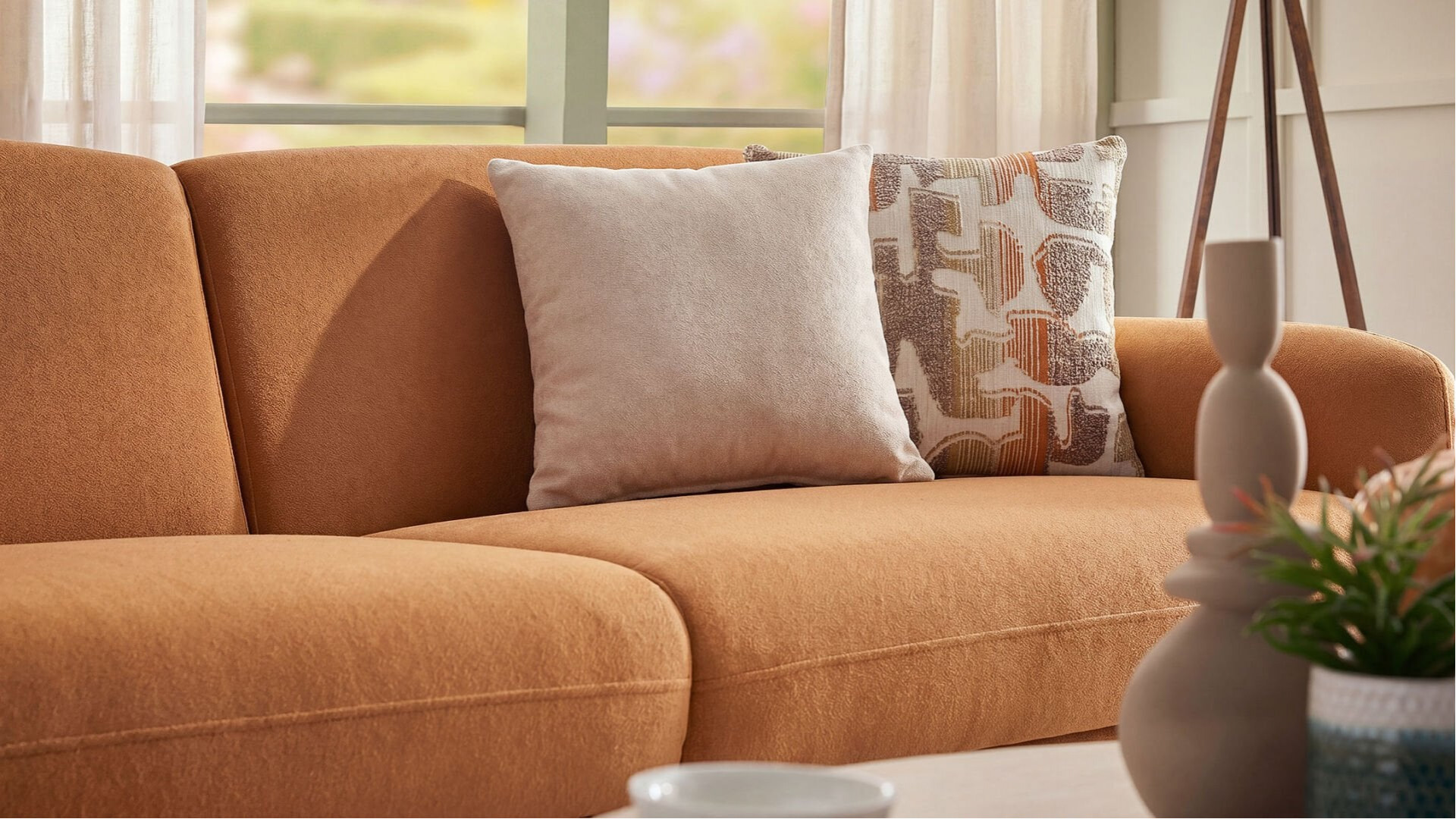 Livora 3er-Sofa - Kiremit - Eiche-Füße