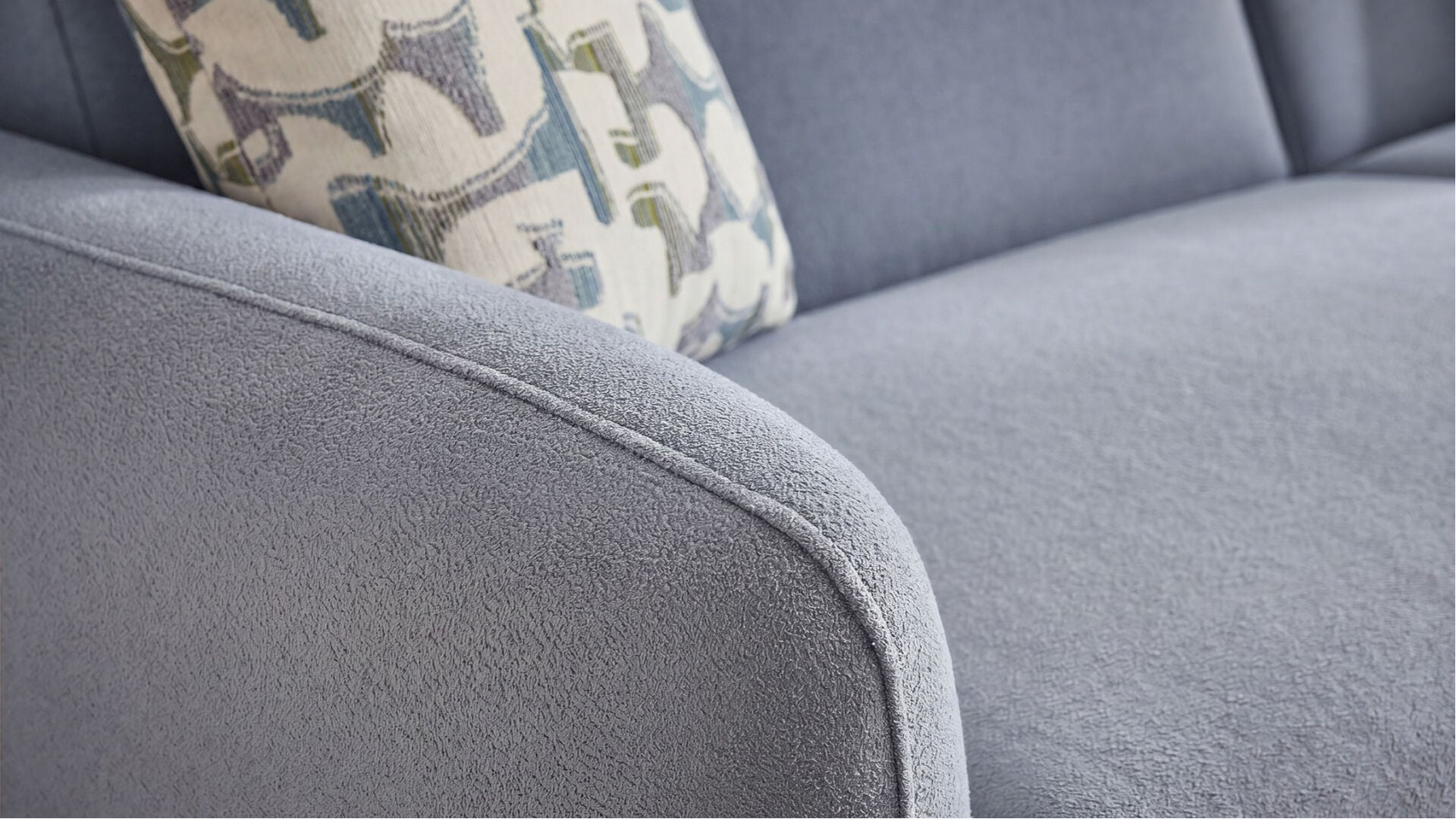 Livora 3er-Sofa - Blau - Eiche-Füße