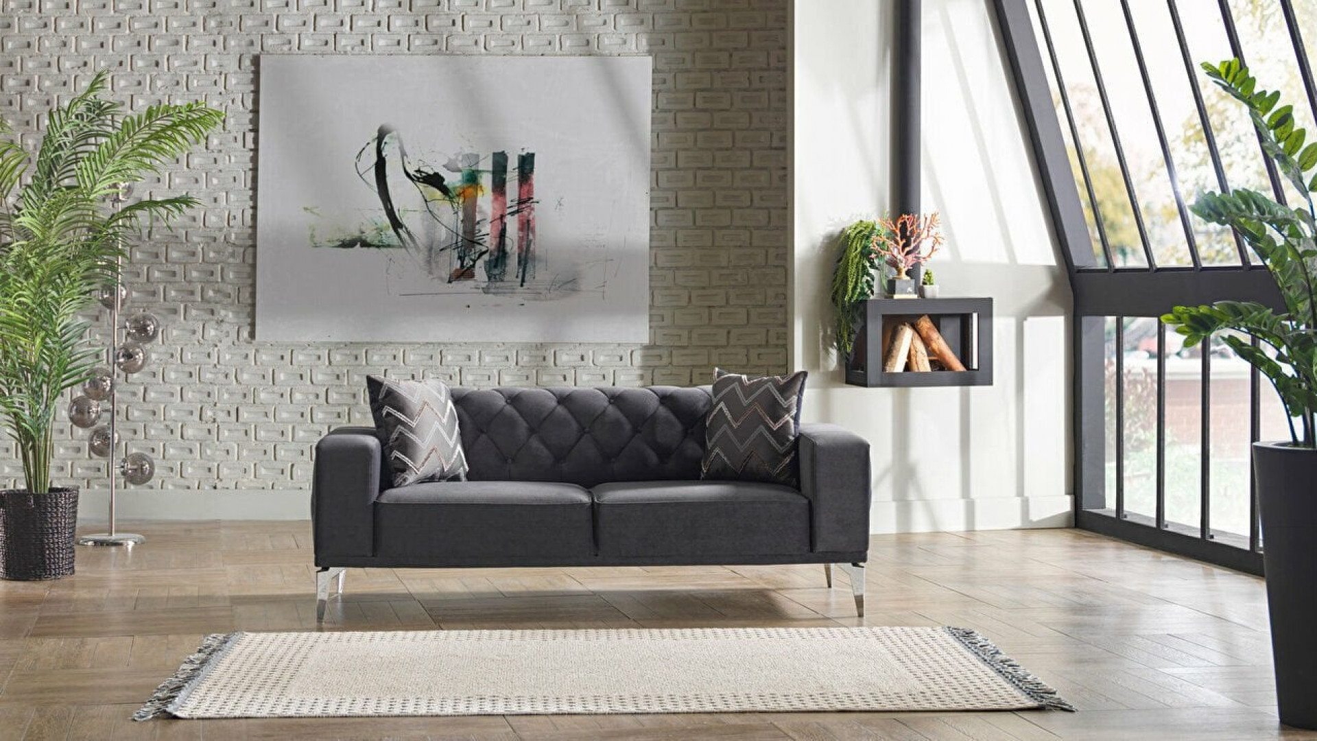 Loretto 2er-Sofa - Kreuzmuster