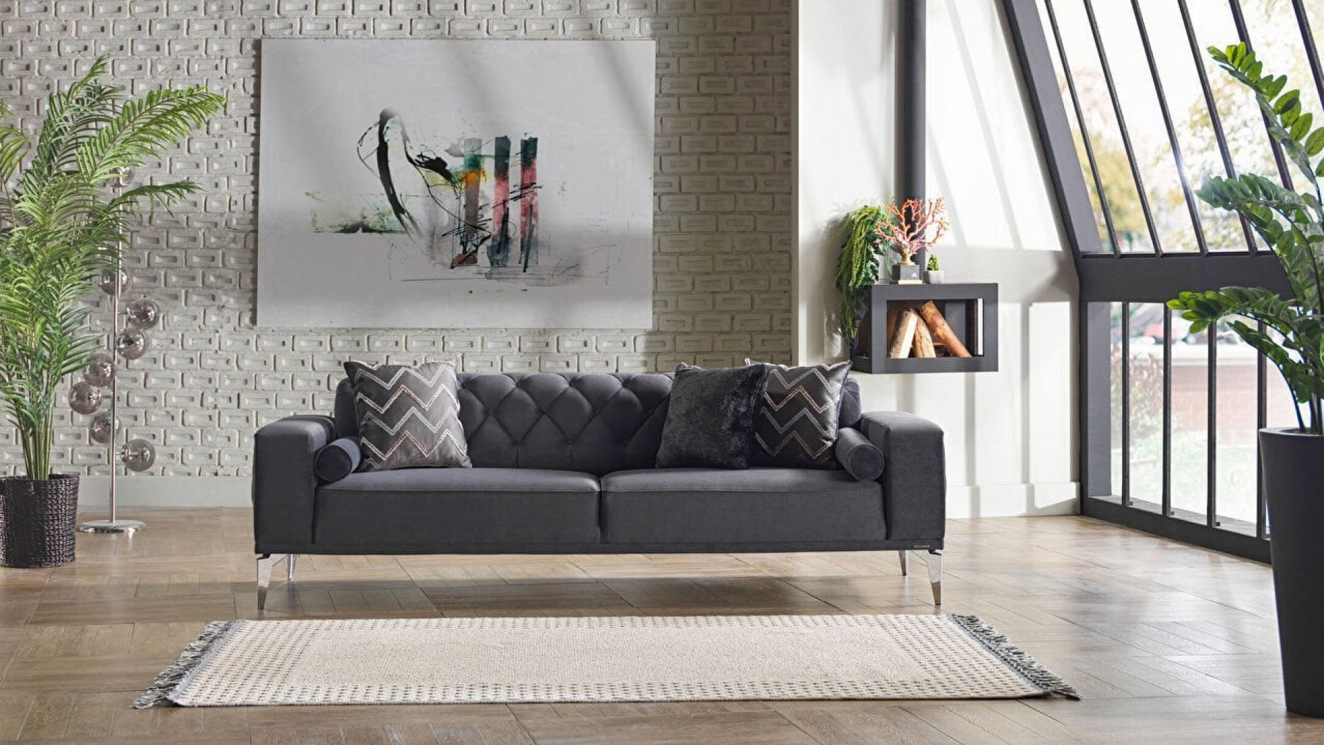 Loretto 3er-Sofa - Kreuzmuster