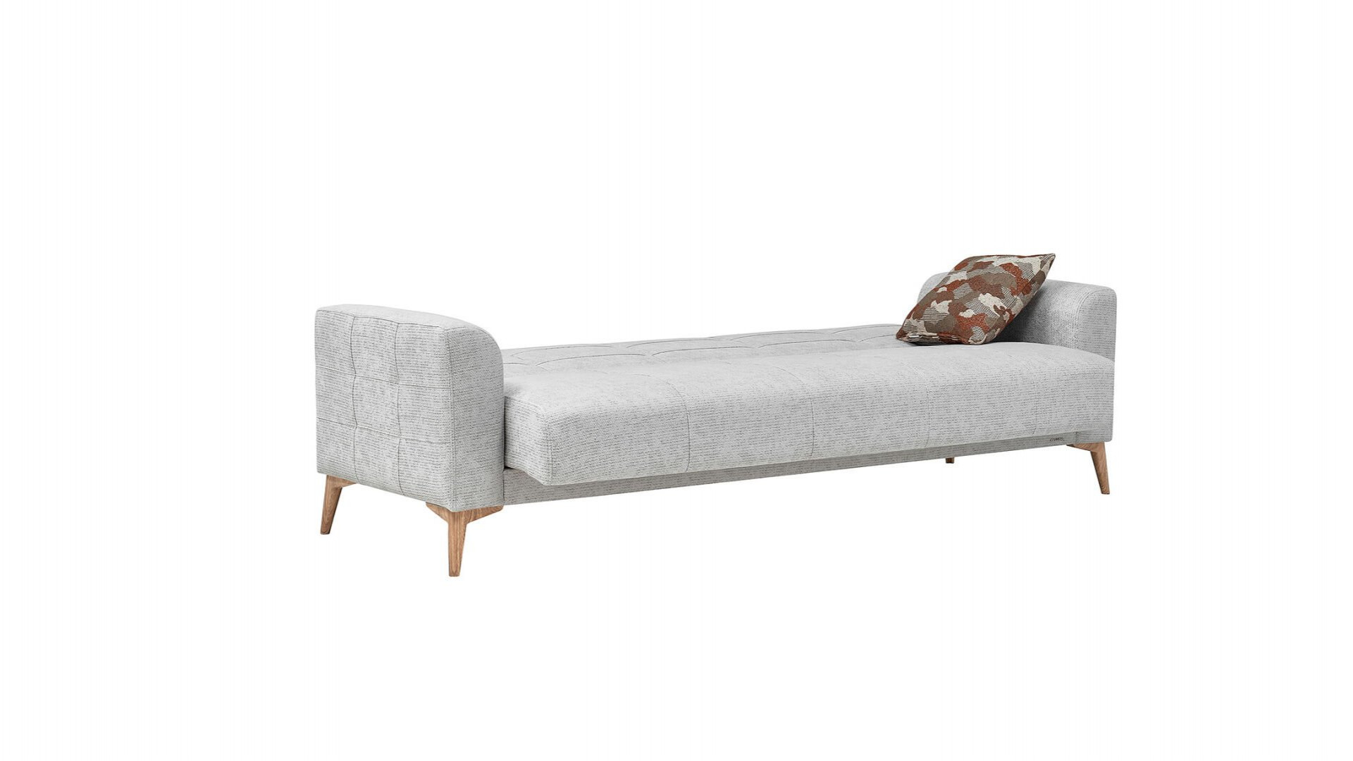 Luis 3er-Sofa - Taş Grau - Eiche-Füße