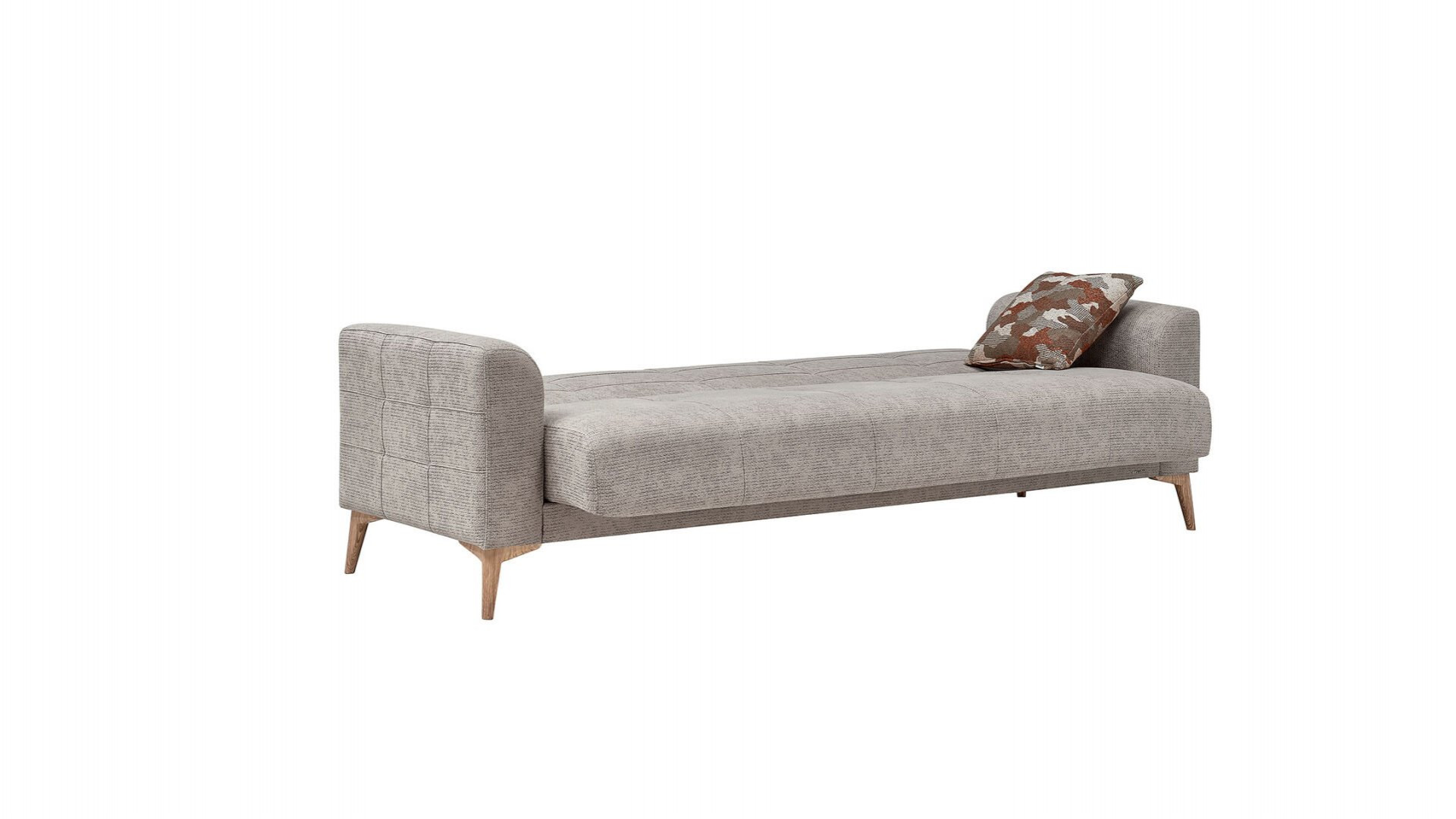Luis 3er-Sofa - Taupe - Eiche-Füße
