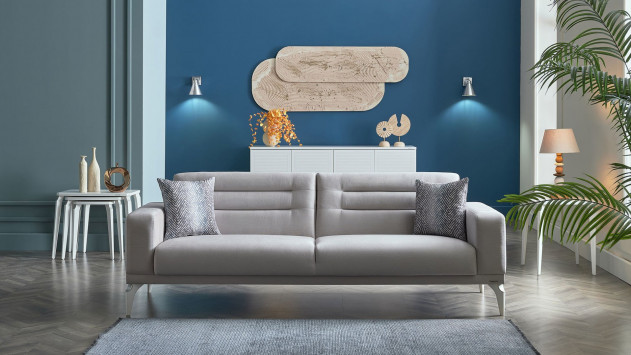 Majer 3er-Sofa - Grau