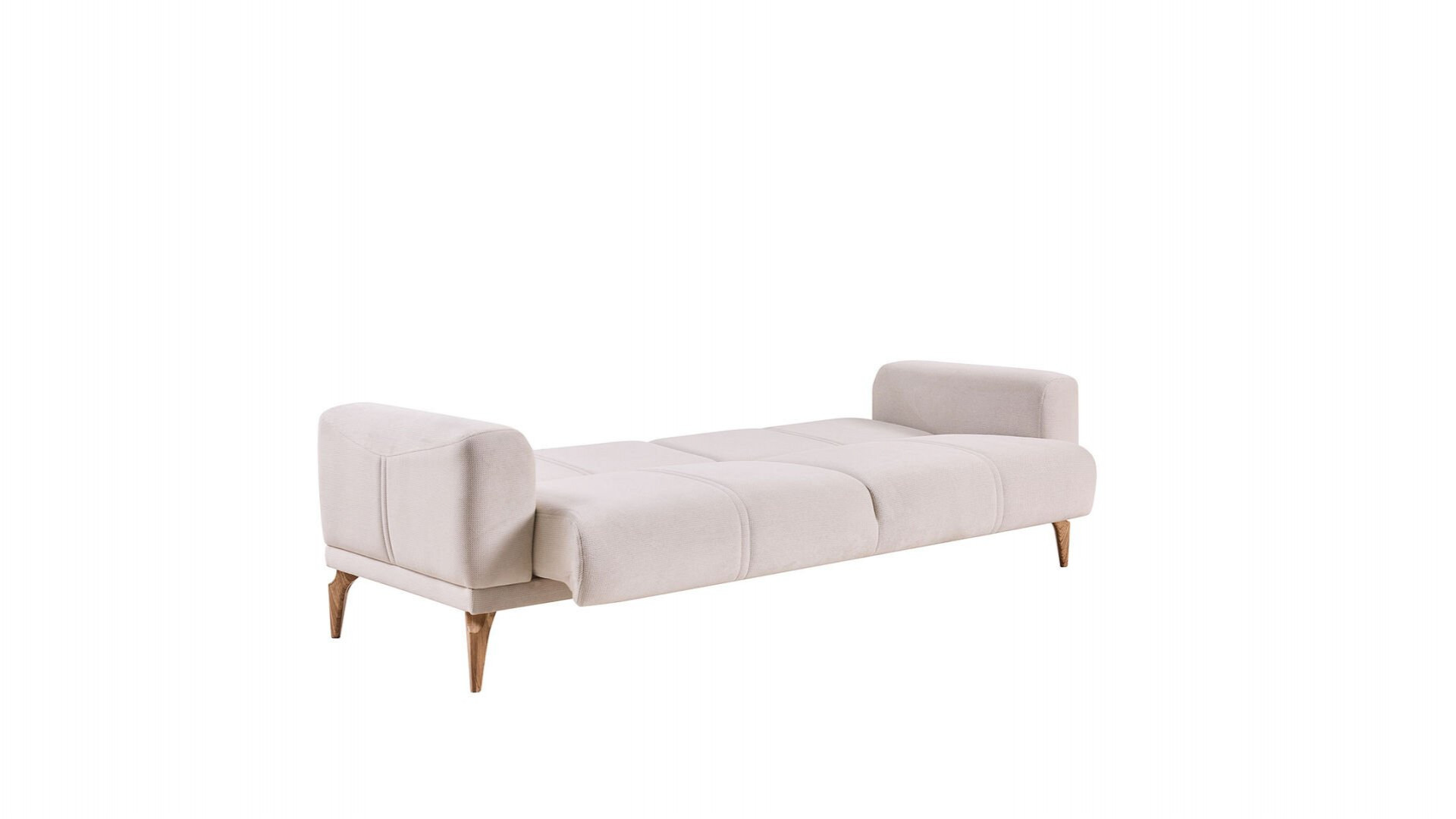 Majer S 3er-Sofa - Taupe - Eiche-Füße