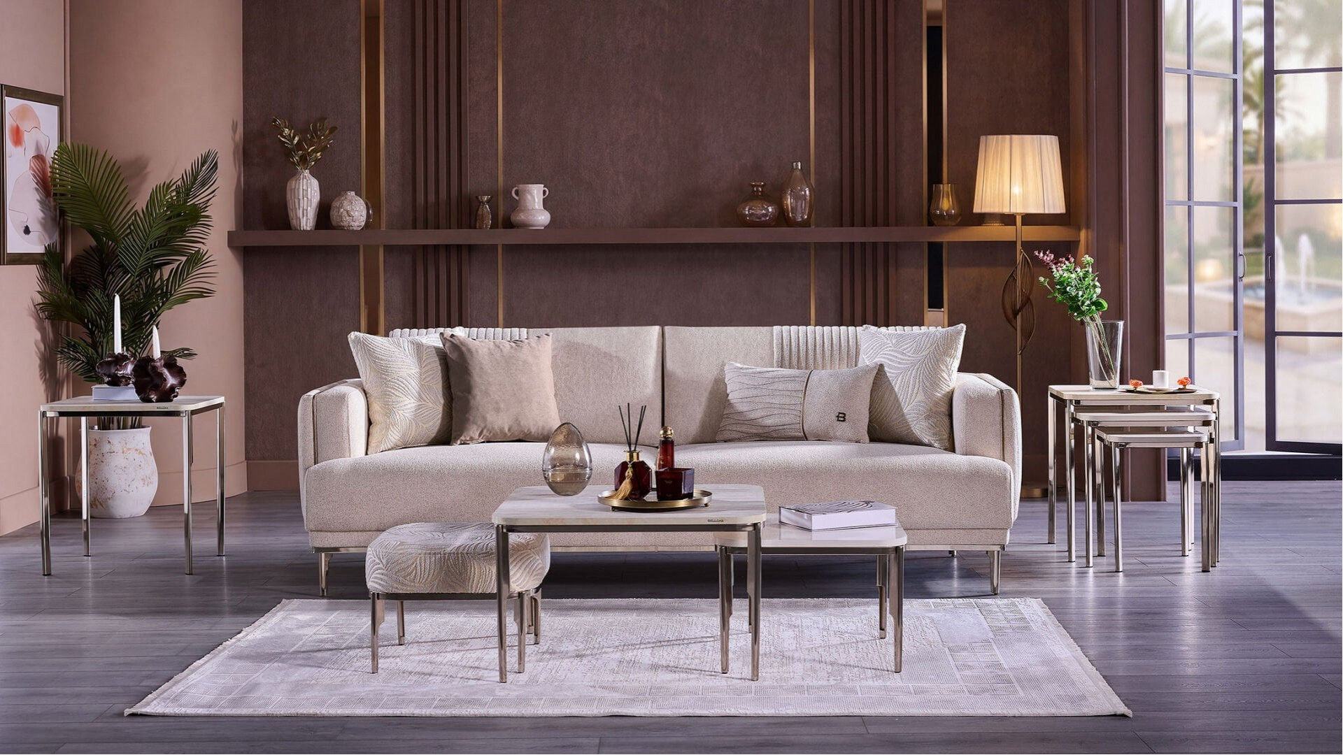 Marietta 3er-Sofa - Beige