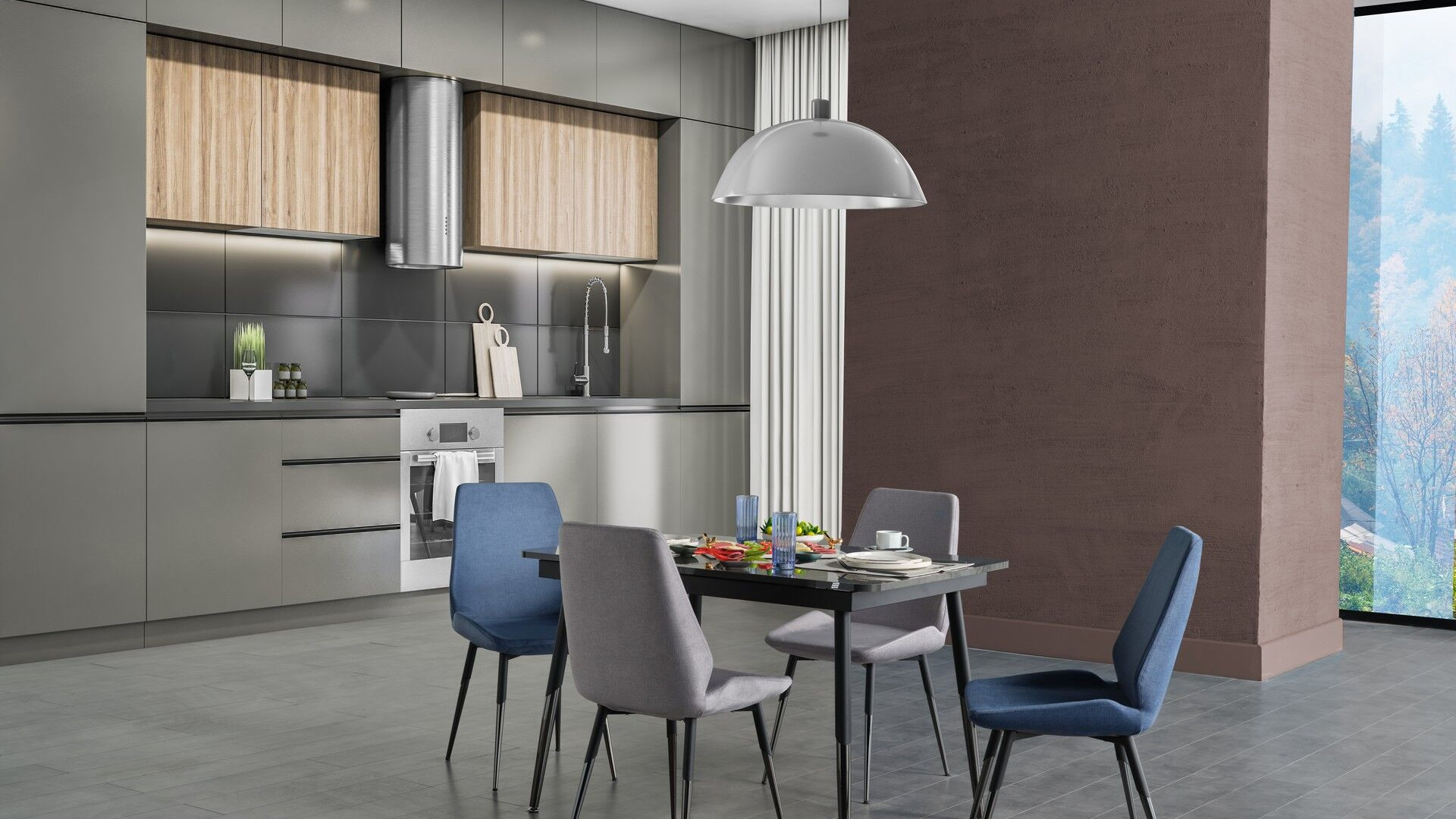 Melody Küchentisch-Set Anthrazit